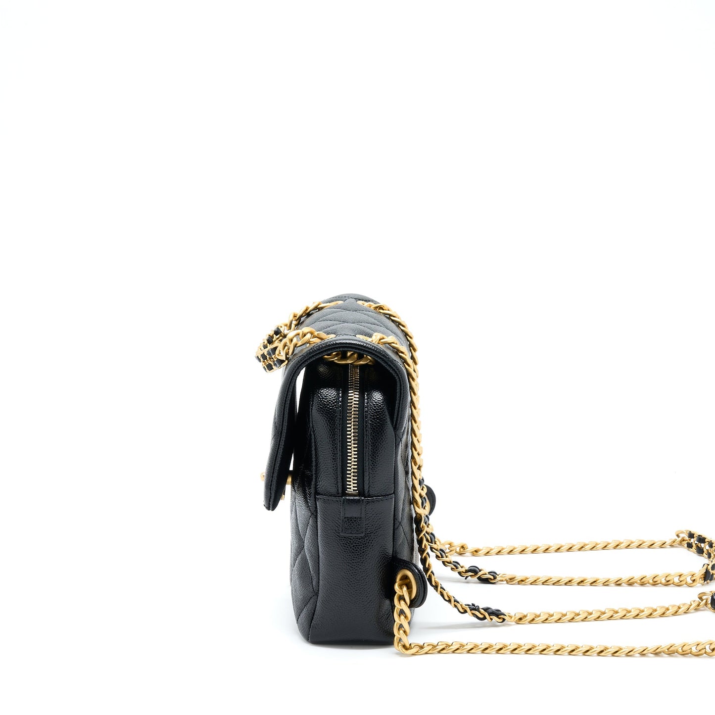 Chanel 22P Flap Backpack Caviar GHW Microchip Black
