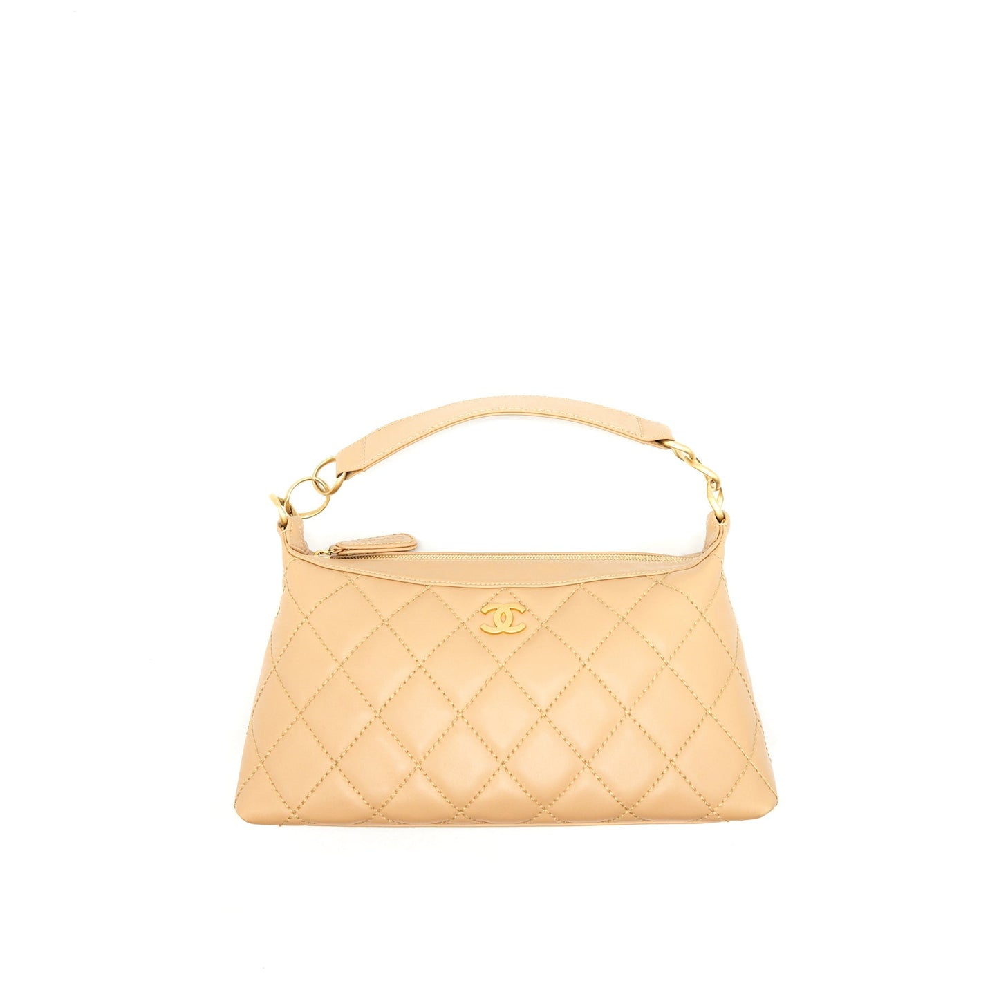 Chanel Quilted Beige Shoulder Bag