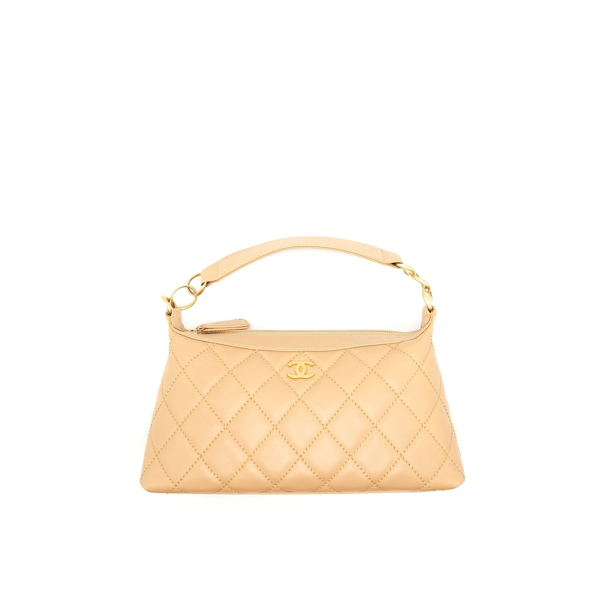 Chanel Quilted Beige Shoulder Bag