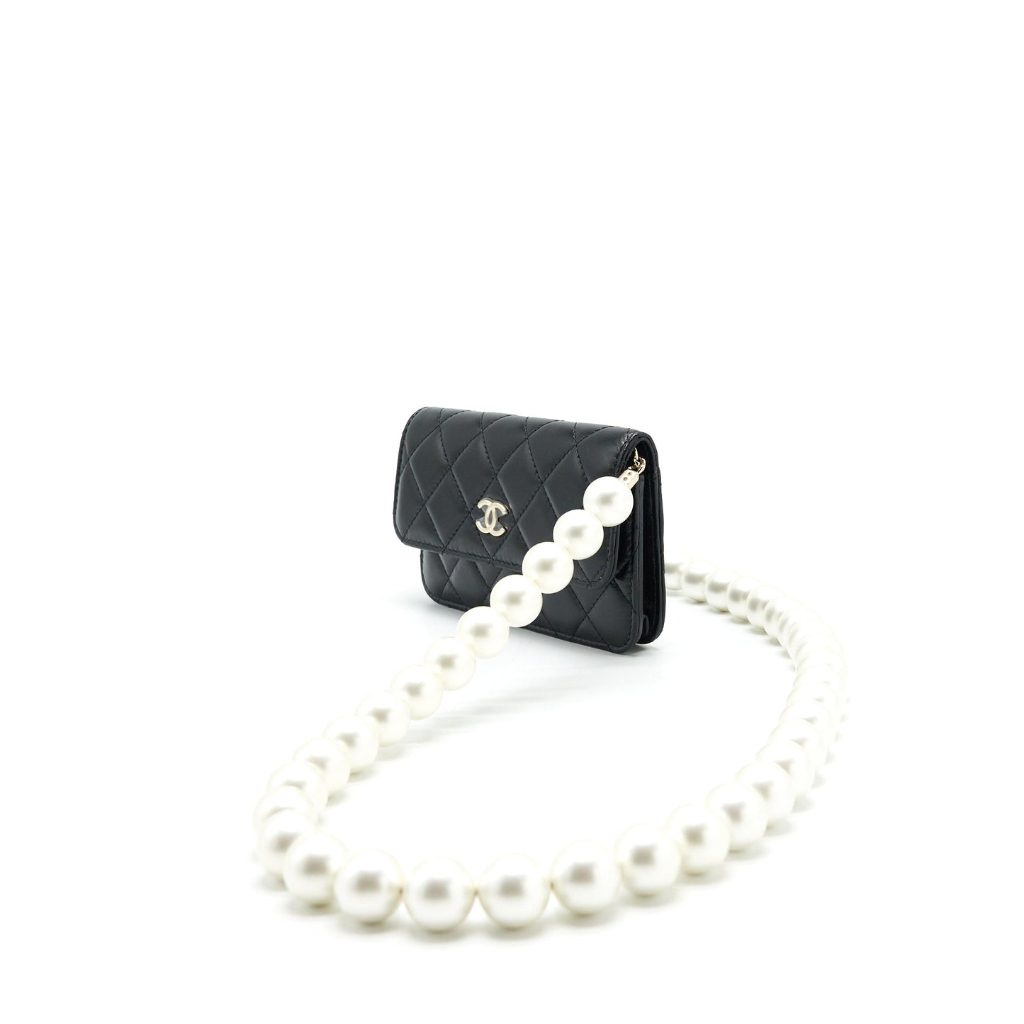 Chanel Giant Pearl Calfskin LGHW Black Clutch Bag Black 1