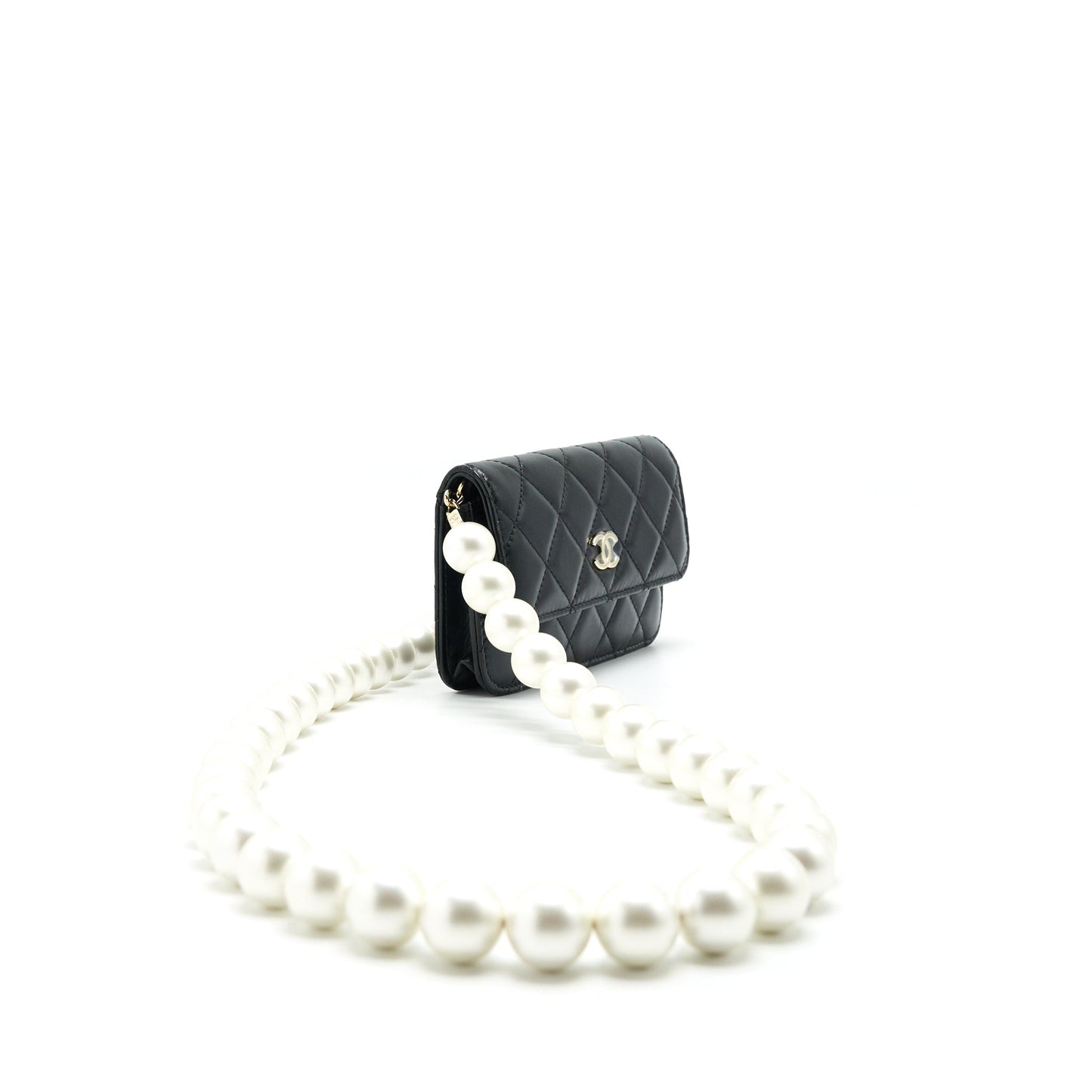 Chanel Giant Pearl Calfskin LGHW Black Clutch Bag Black 1