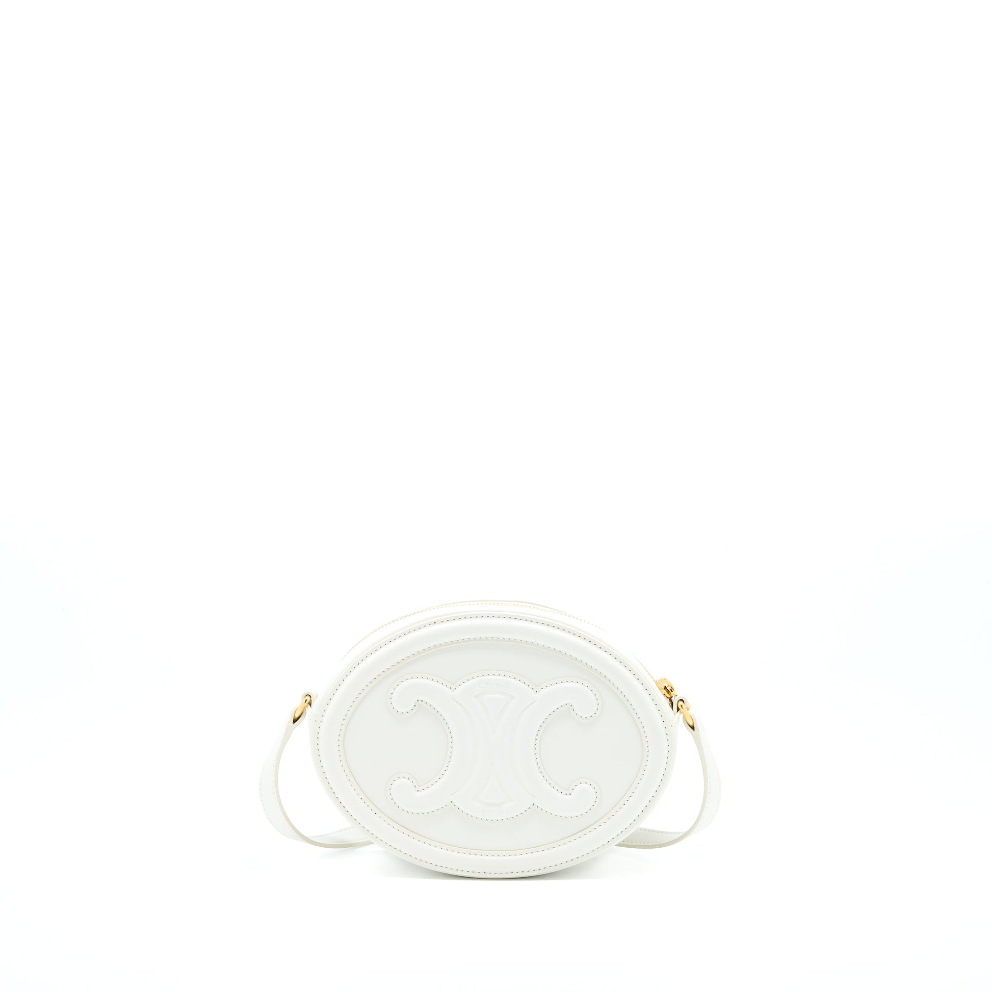 Celine Oval Purse Cuir Triumphed Calfskin Handbag White Travel Bag