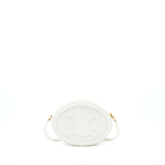 Celine Oval Purse Cuir Triumphed Calfskin Handbag White Travel Bag