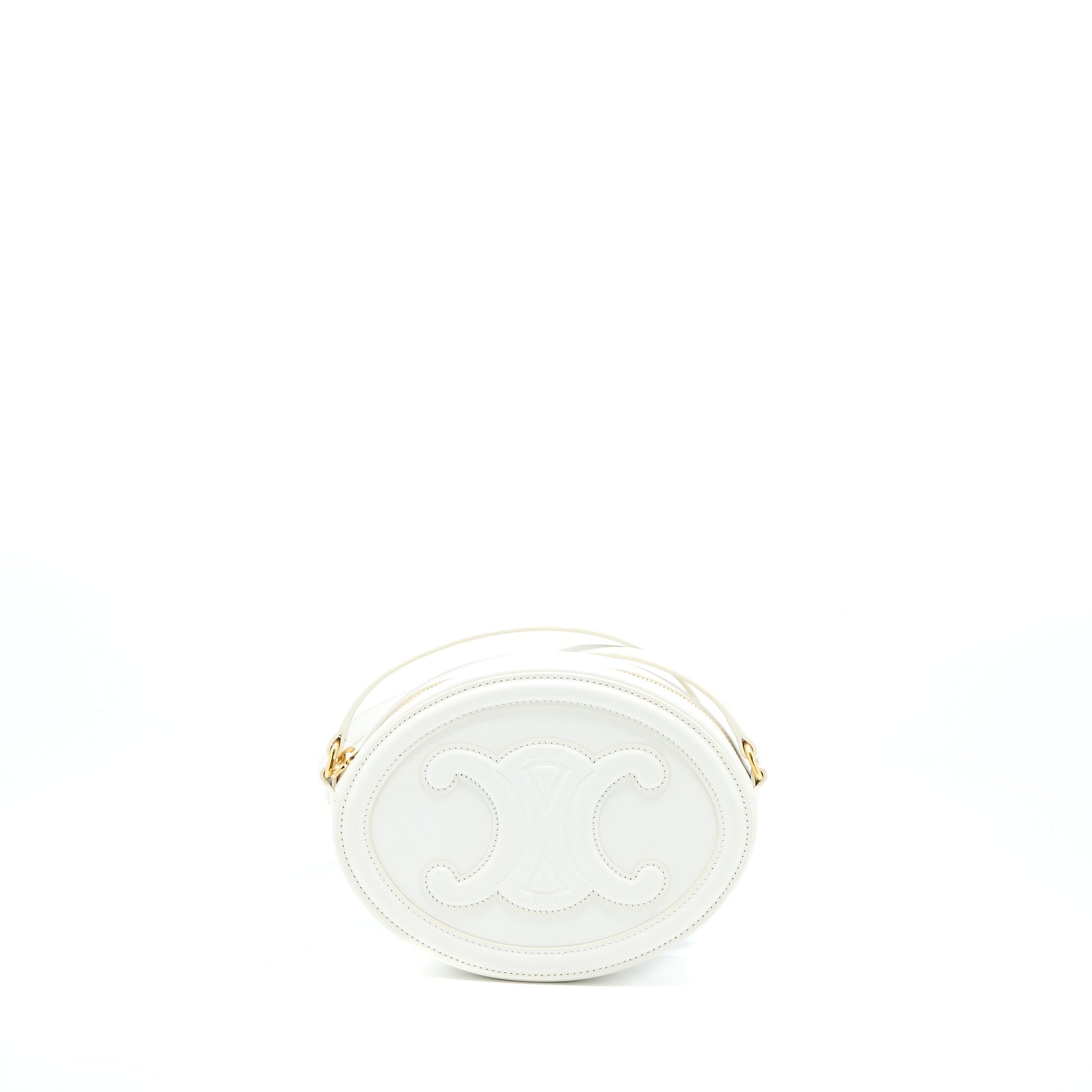 Celine Oval Purse Cuir Triumphed Calfskin Handbag White Travel Bag