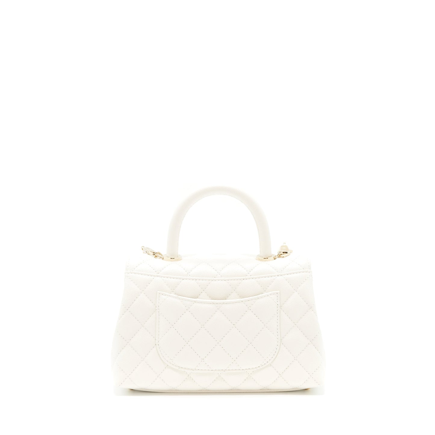 Chanel Coco Handle Caviar LGHW Microchip White Small Handbag Microchip 1
