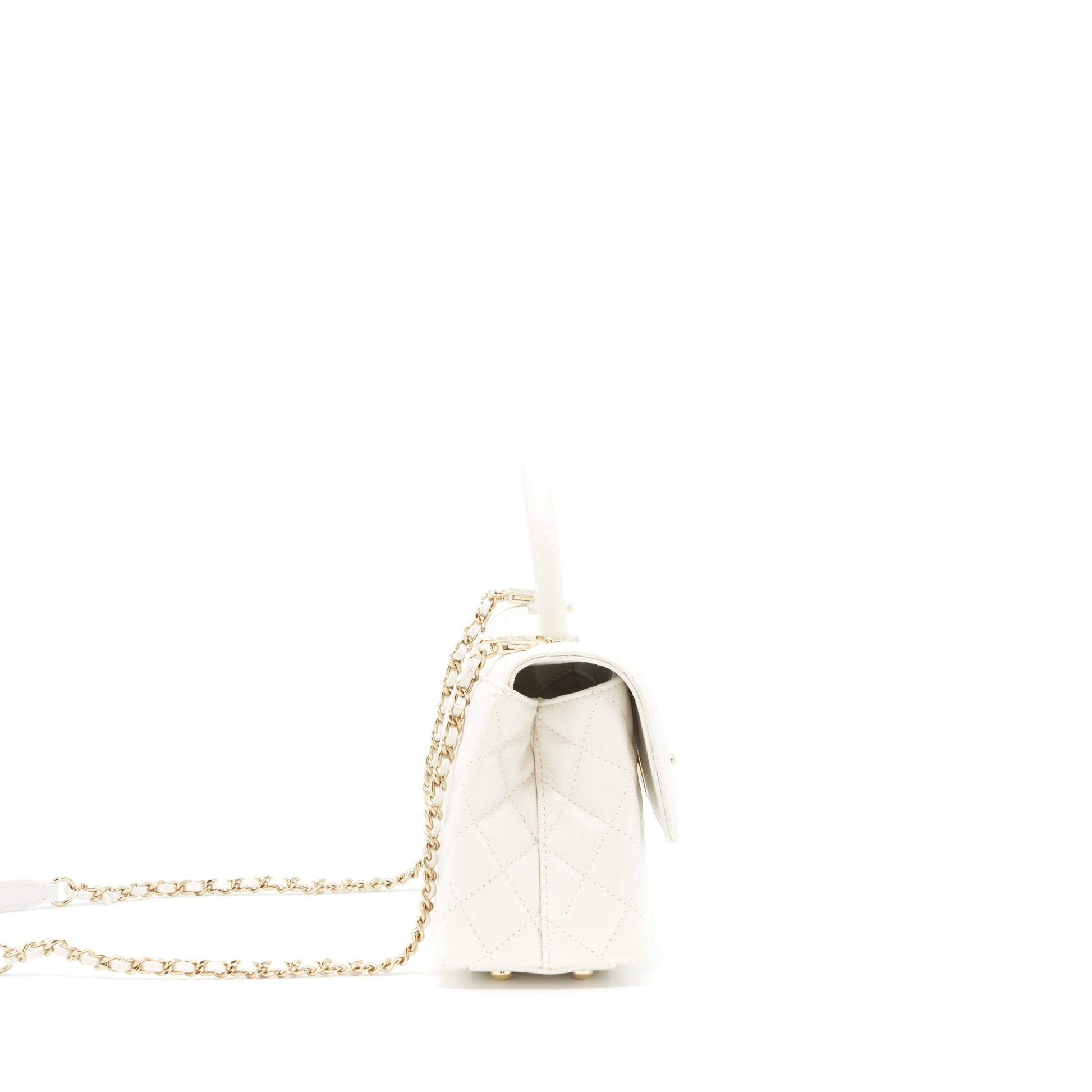 Chanel Coco Handle Caviar LGHW Microchip White Small Handbag Microchip 1