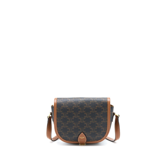Celine Folco Triomphe Purse Handbag Canvas Medium Travel Bag