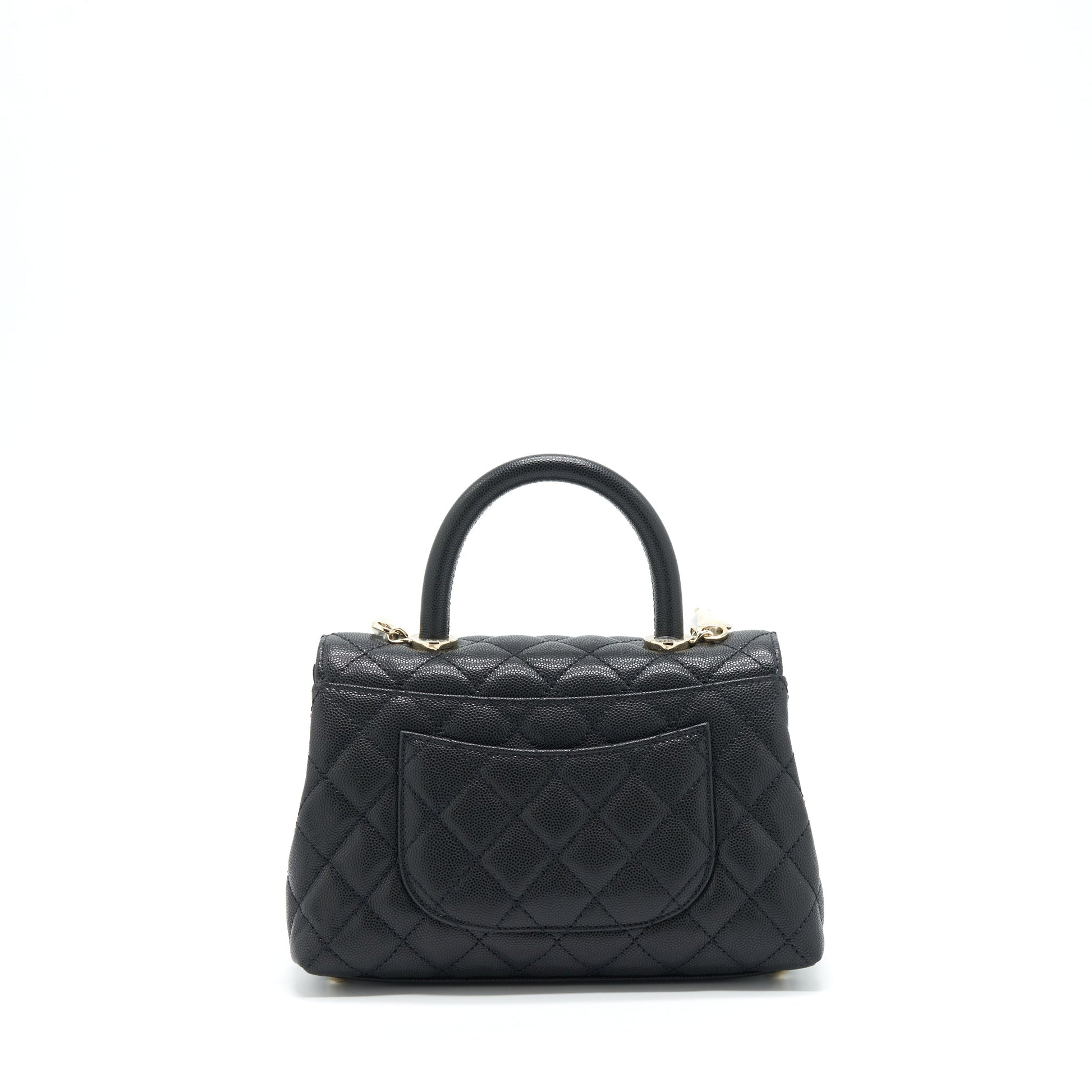 Chanel 22P Coco Handle Caviar LGHW Microchip Black Small Handbag Microchip 1