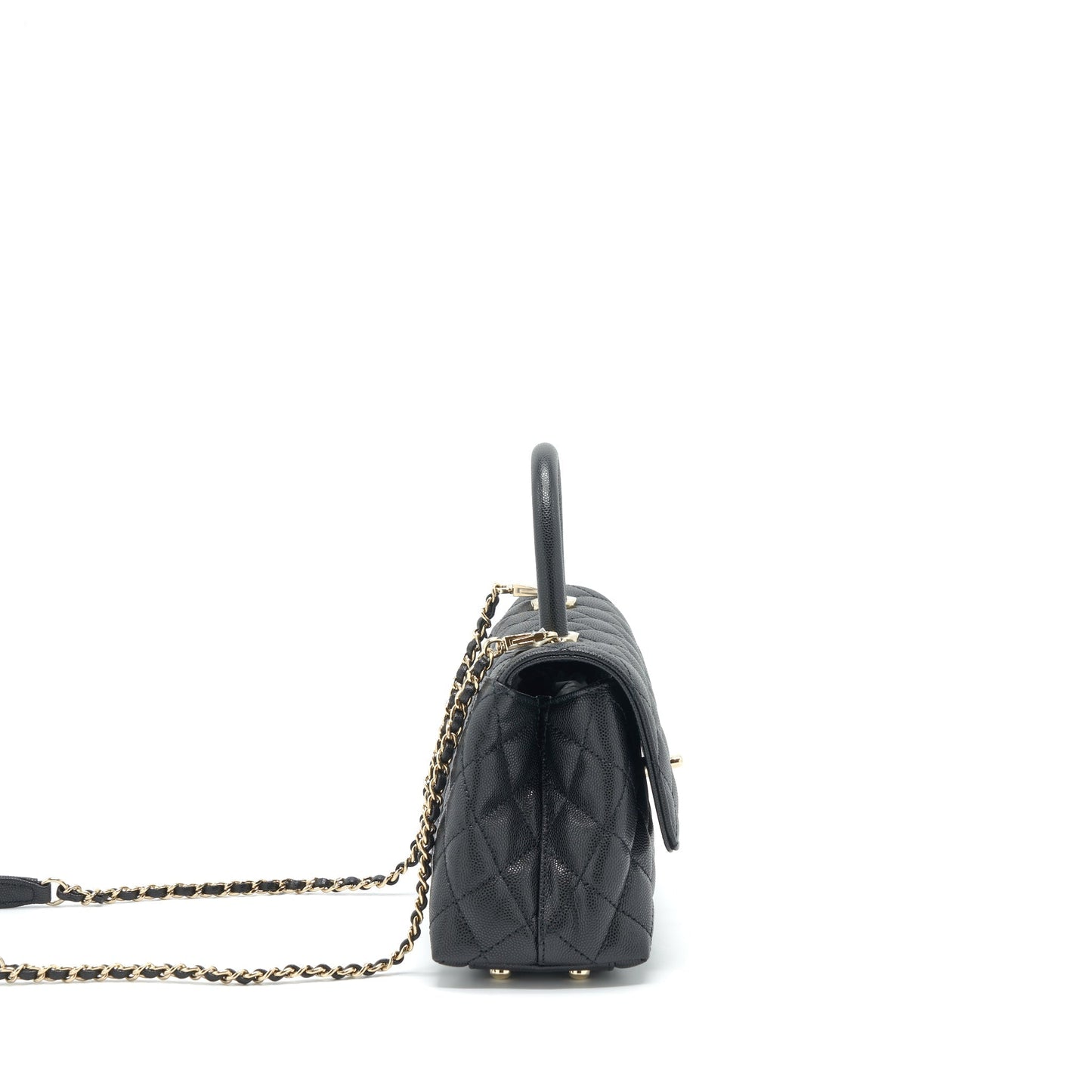 Chanel 22P Coco Handle Caviar LGHW Microchip Black Small Handbag Microchip 1
