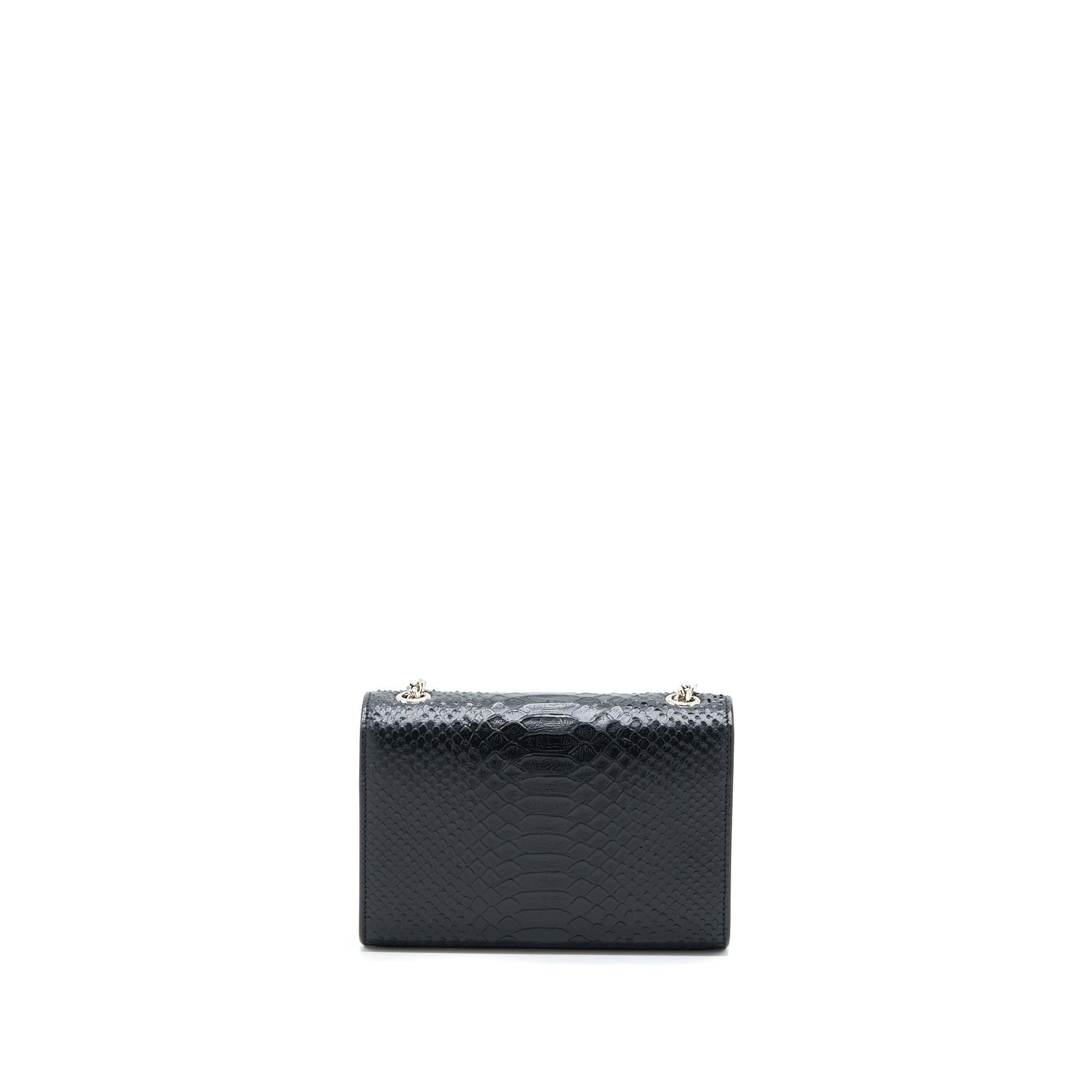 YSL Saint Laurent Saint Laurent Kate Python Embossed Calfskin Travel Black Small Travel Bag