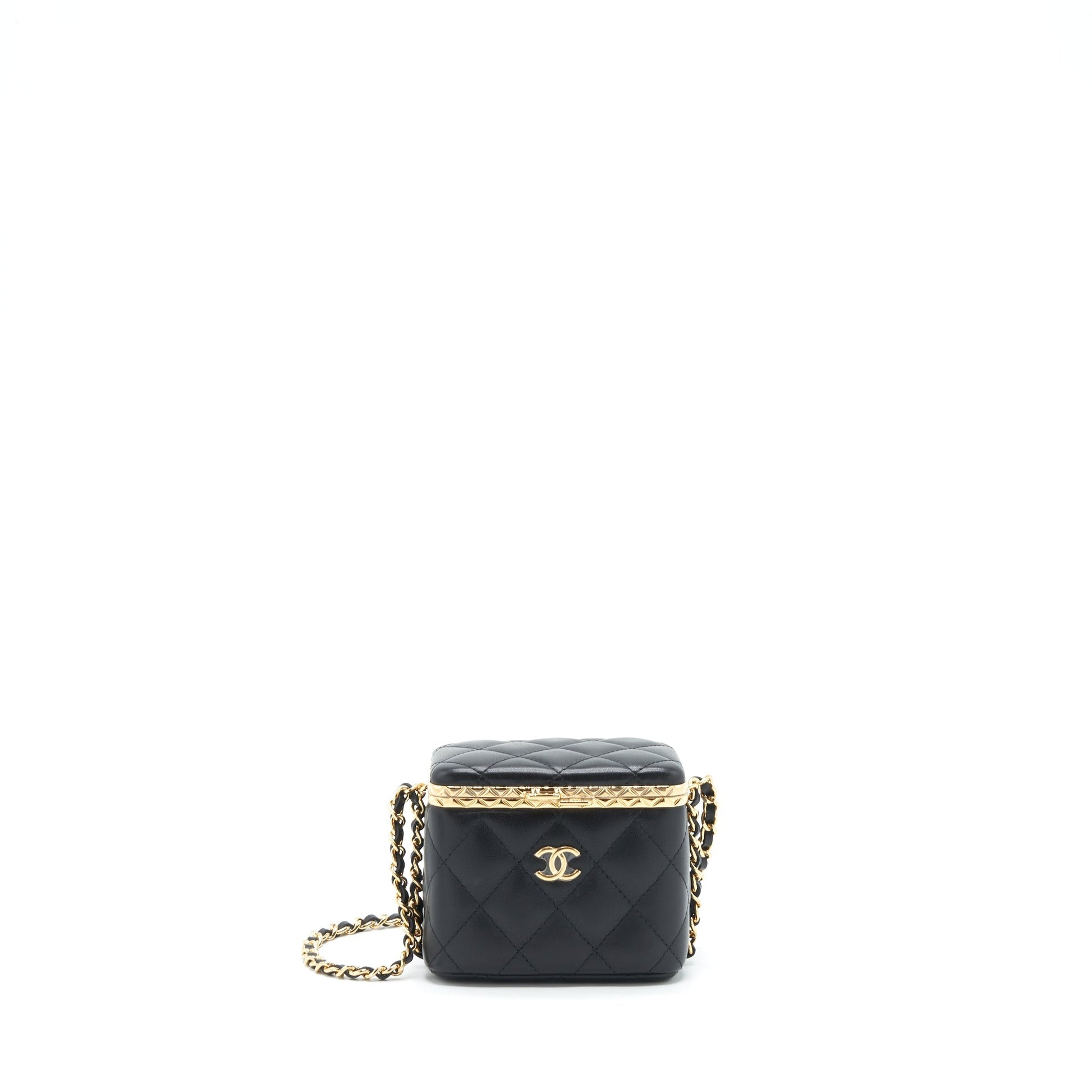 Chanel 22S Clic Flap Vanity Lambskin LGHW Black Small Handbag