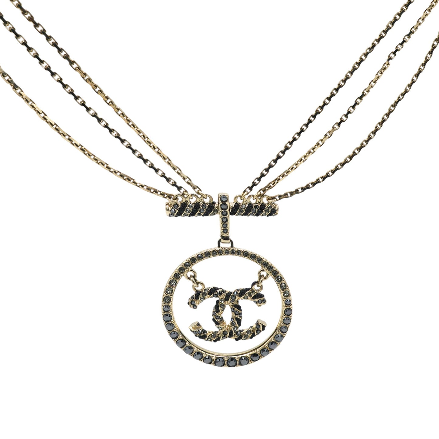 Gold CC Chanel   Charm Necklace
