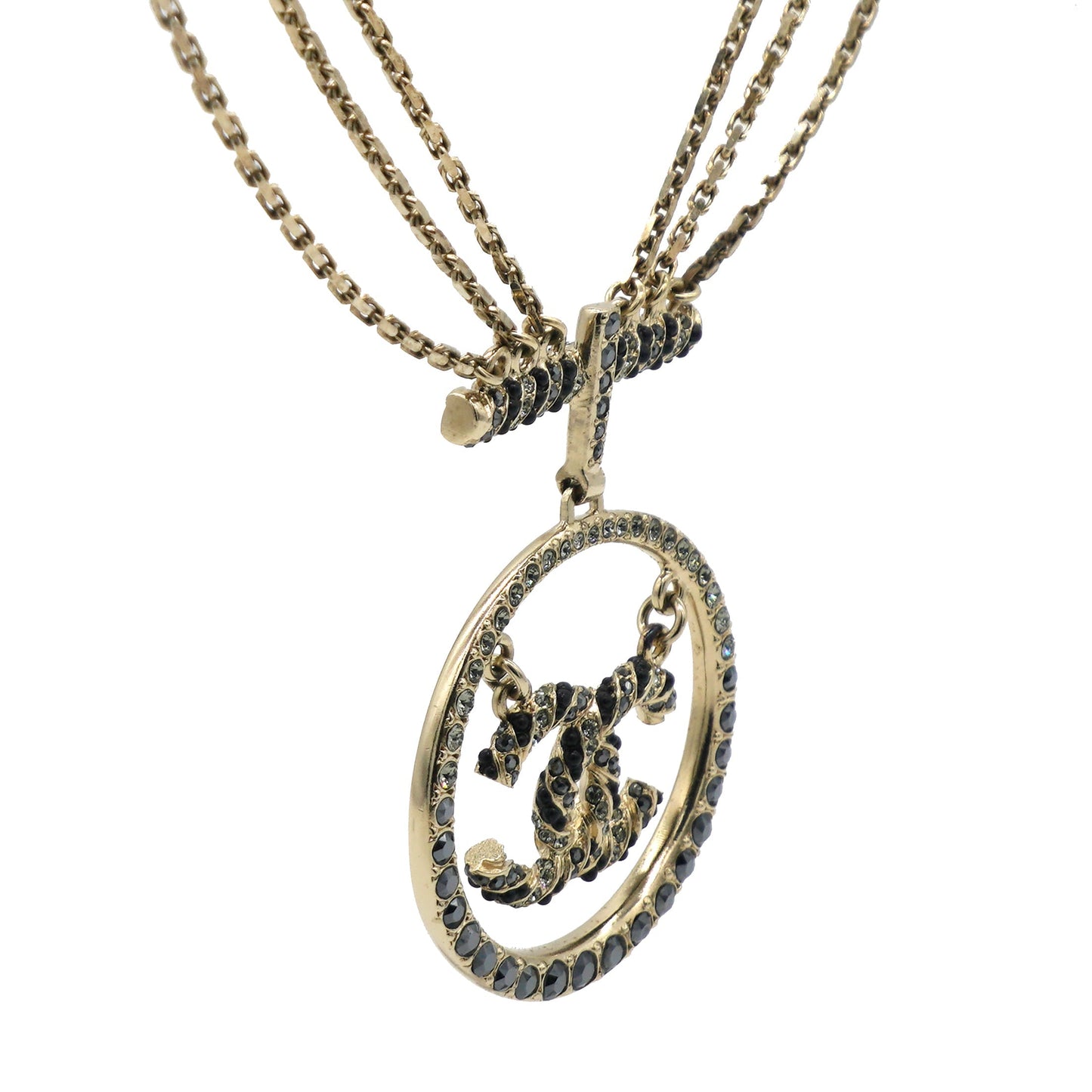 Gold CC Chanel   Charm Necklace