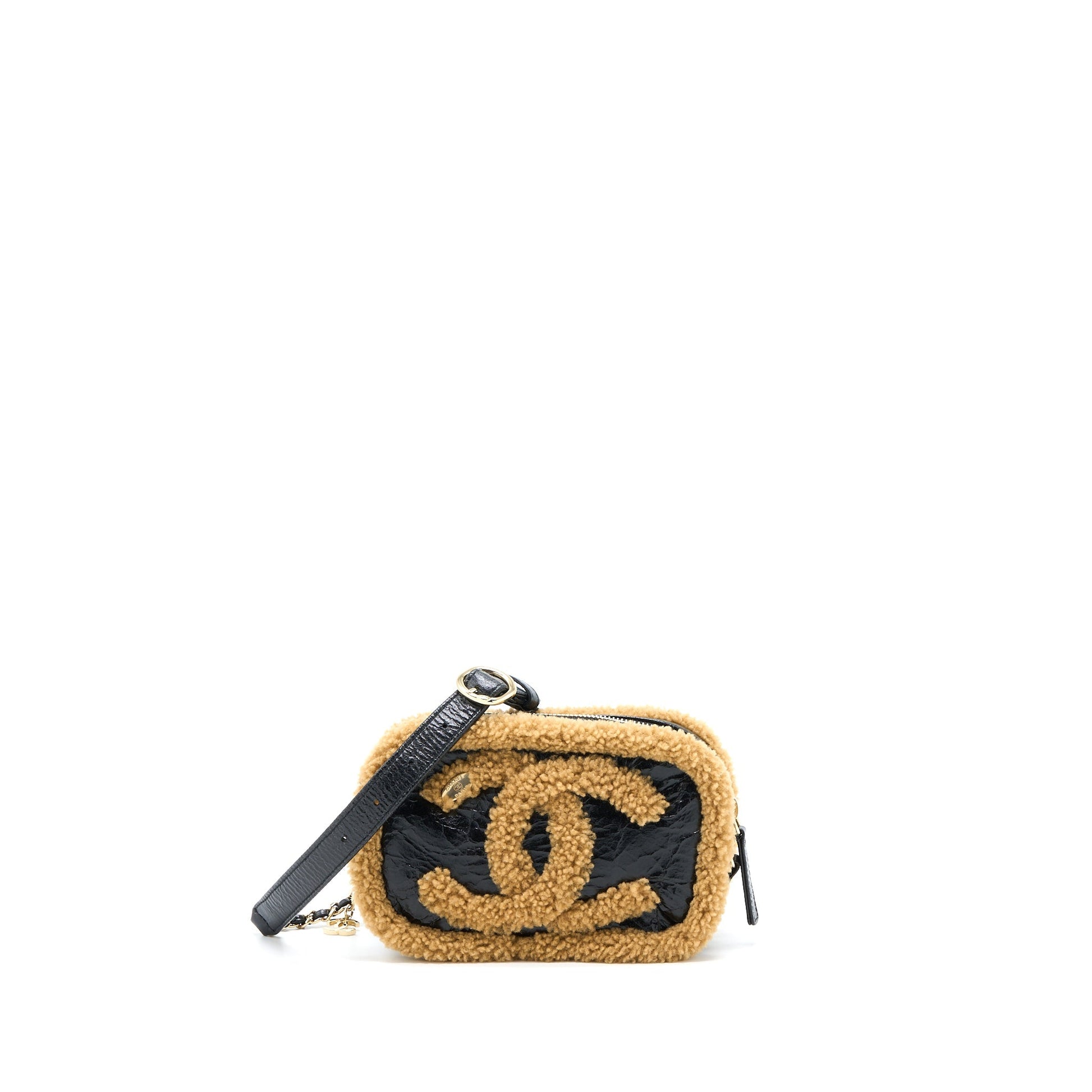 Chanel CC Mania Waist Shearling Shiny Crumpled Handbag