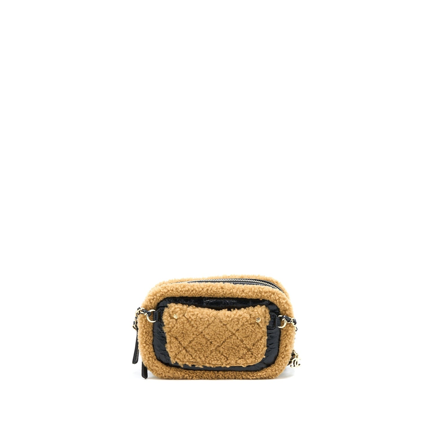 Chanel CC Mania Waist Shearling Shiny Crumpled Handbag