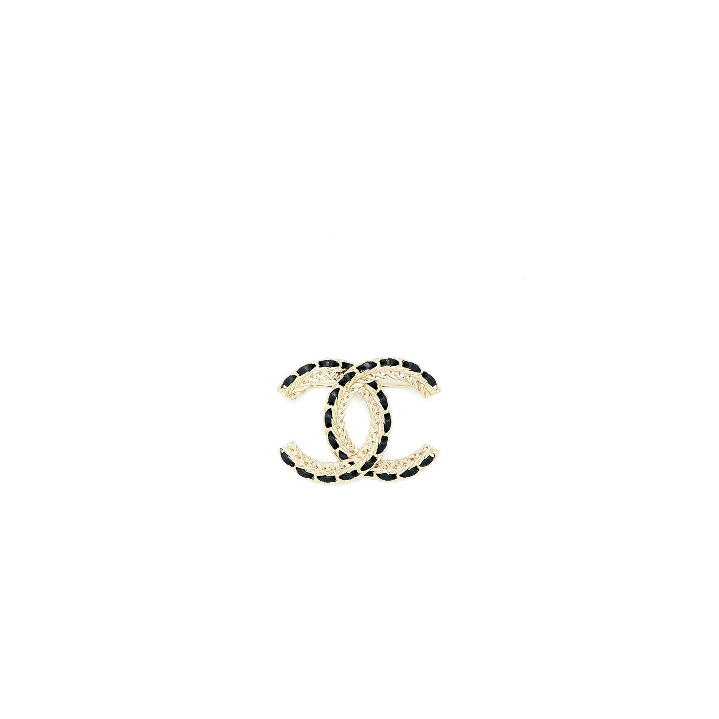 Chanel CC Logo Brooch LGHW Black Leather Handbag With Charm