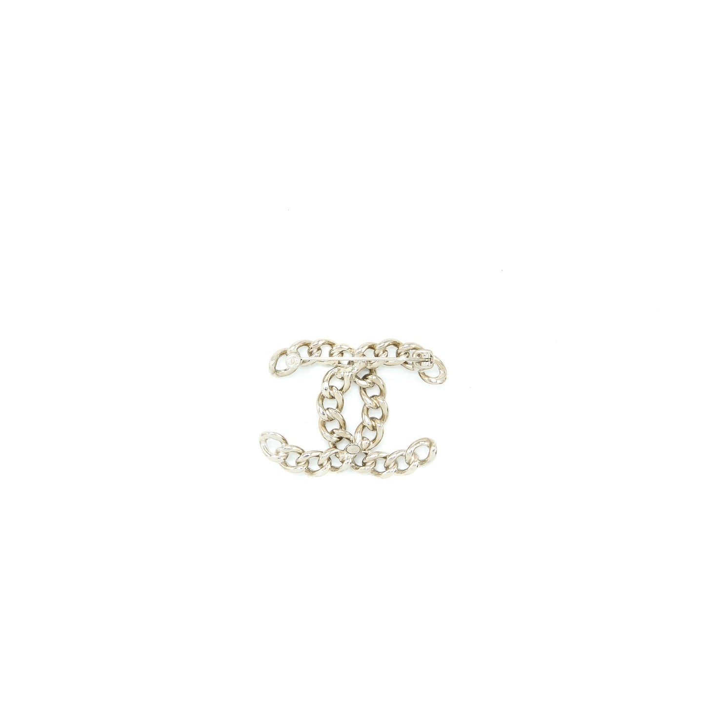 Chanel Twisted CC Crystal Logo Brooch SHW Handbag