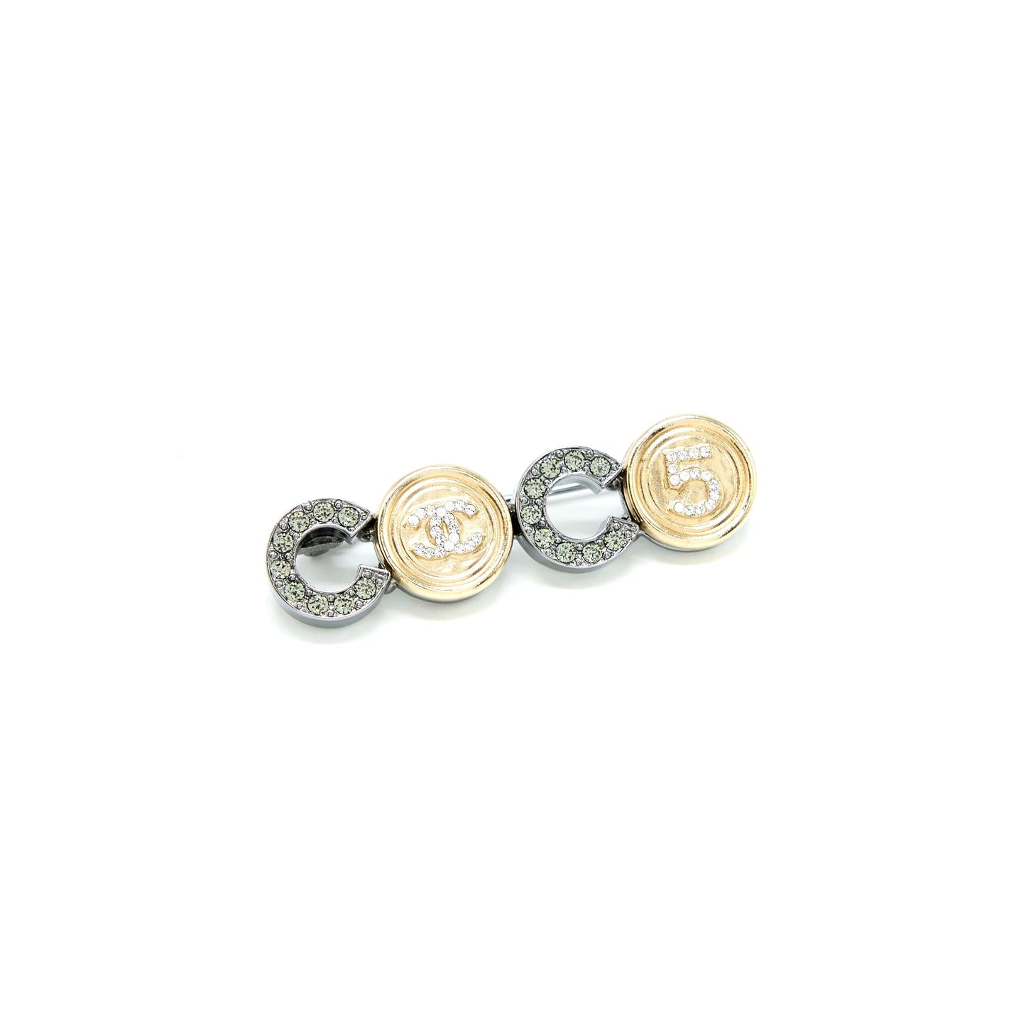 Chanel Coco Button Brooch Crystal GHW Handbag