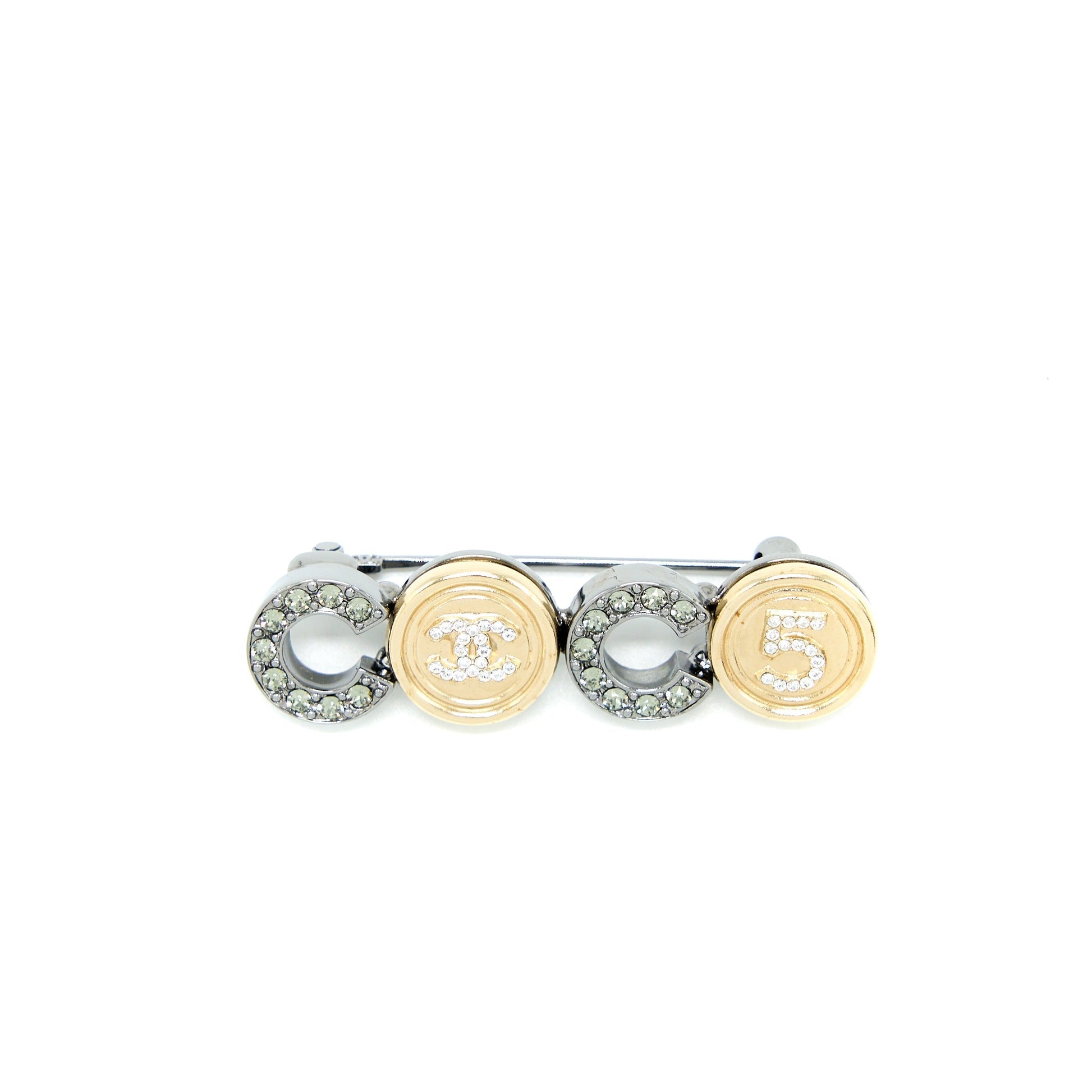 Chanel Coco Button Brooch Crystal GHW Handbag