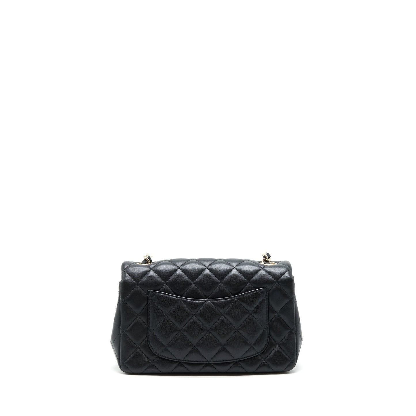 Chanel rectangular flap Lambskin LGHW Black Shoulder Bag