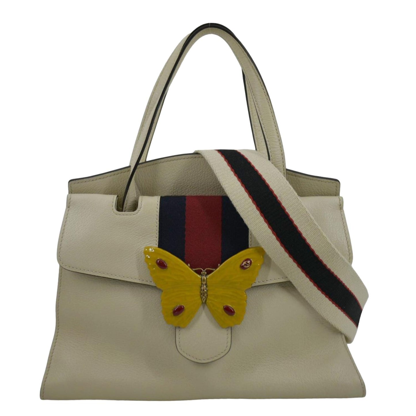 Gucci Totem Butterfly Shoulder Bag Leather Beige