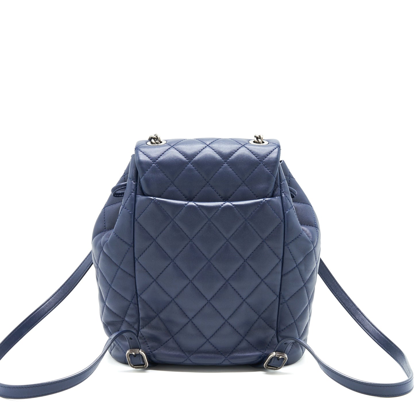 Chanel Quilted Backpack Navy Ruthenium SHW Blue