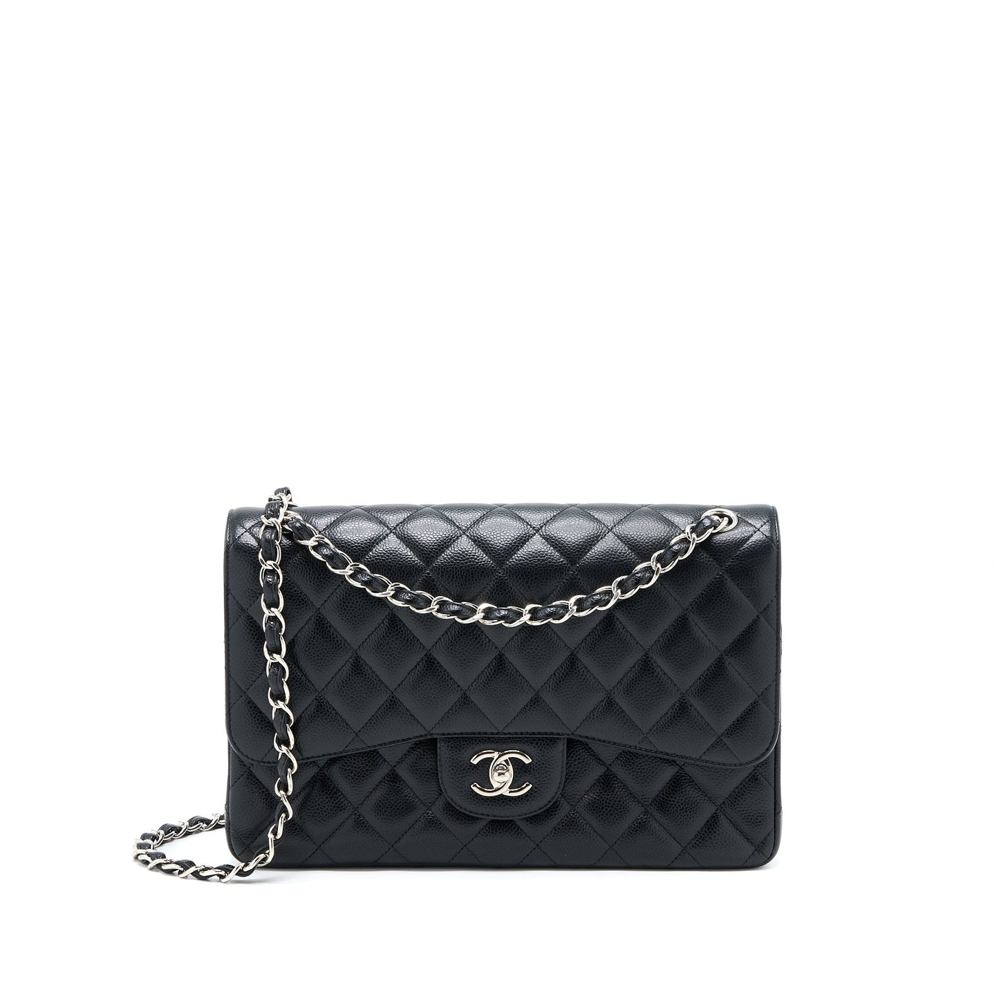Chanel Classic Jumbo Double Flap Caviar SHW Black Shoulder Bag Shw 1