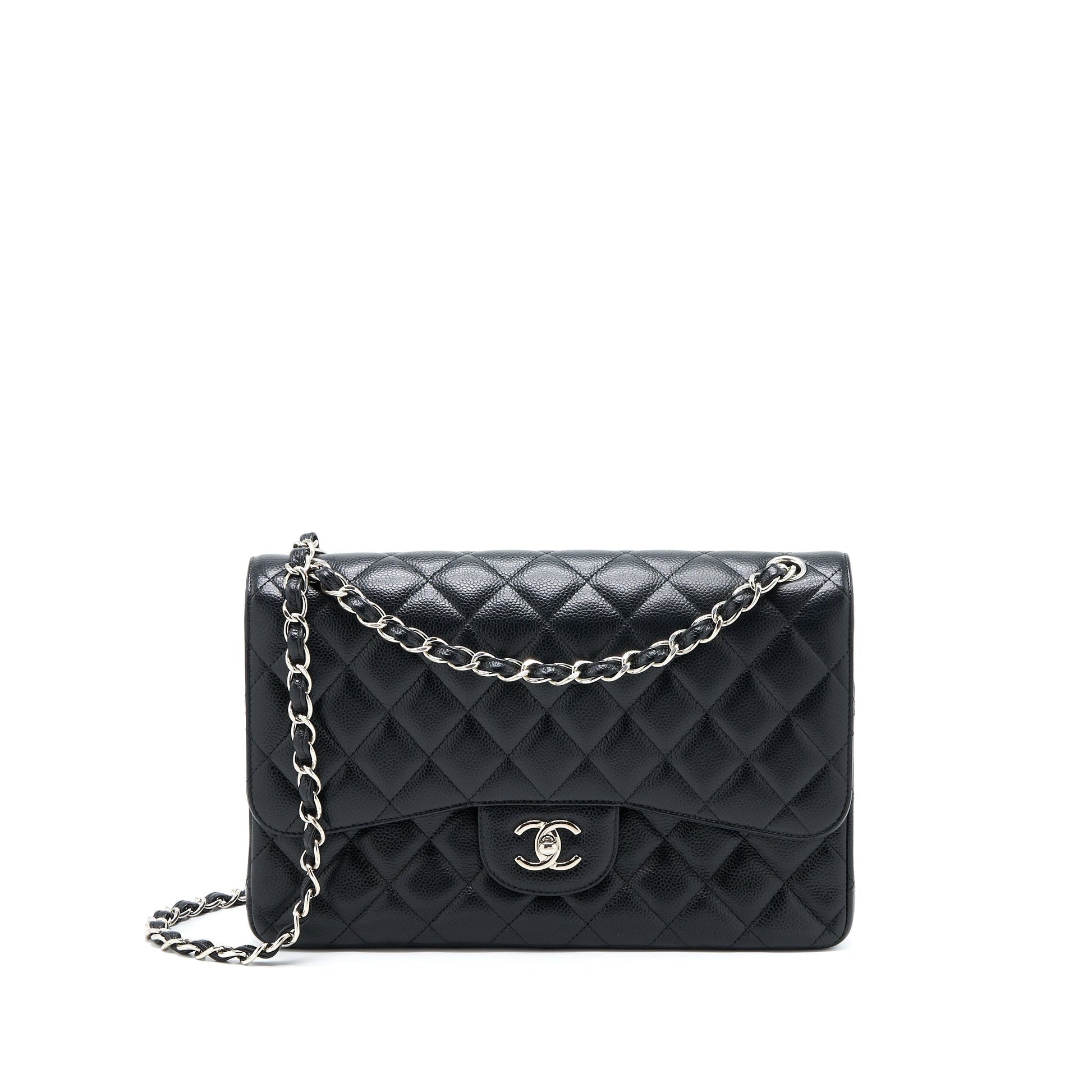Chanel Classic Jumbo Double Flap Caviar SHW Black Shoulder Bag Shw 1