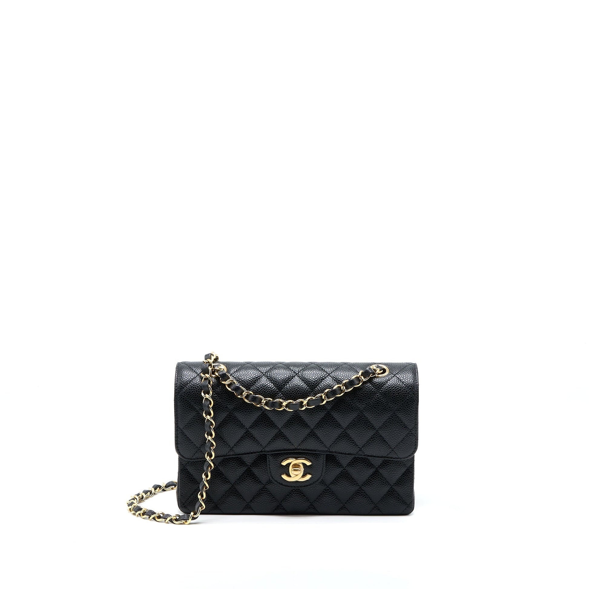 Chanel Classic Double Flap Caviar GHW Microchip Black Small Shoulder Bag Microchip 4