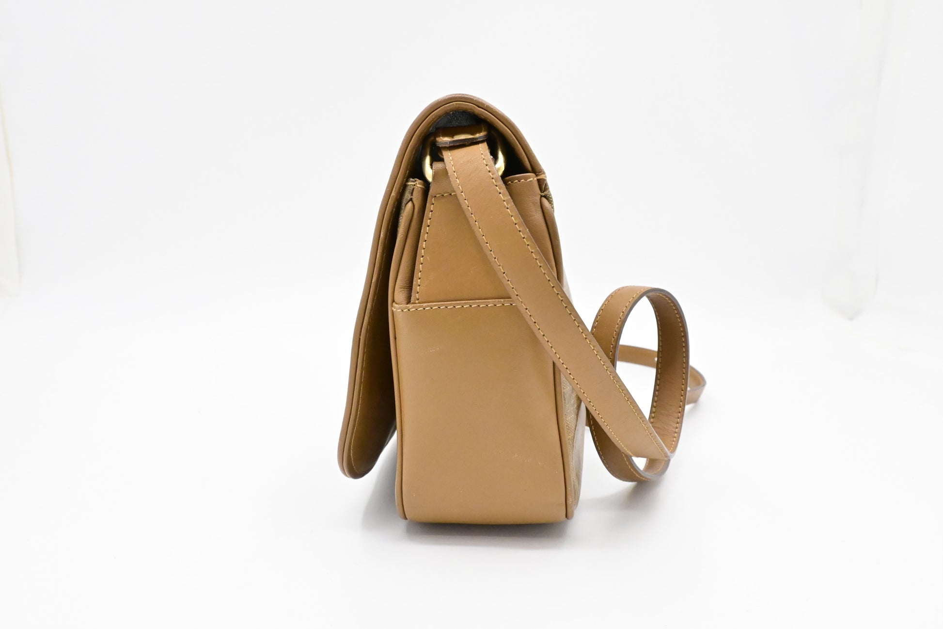 Celine Crossbody Bag In Triomphe Coated Canvas Brown