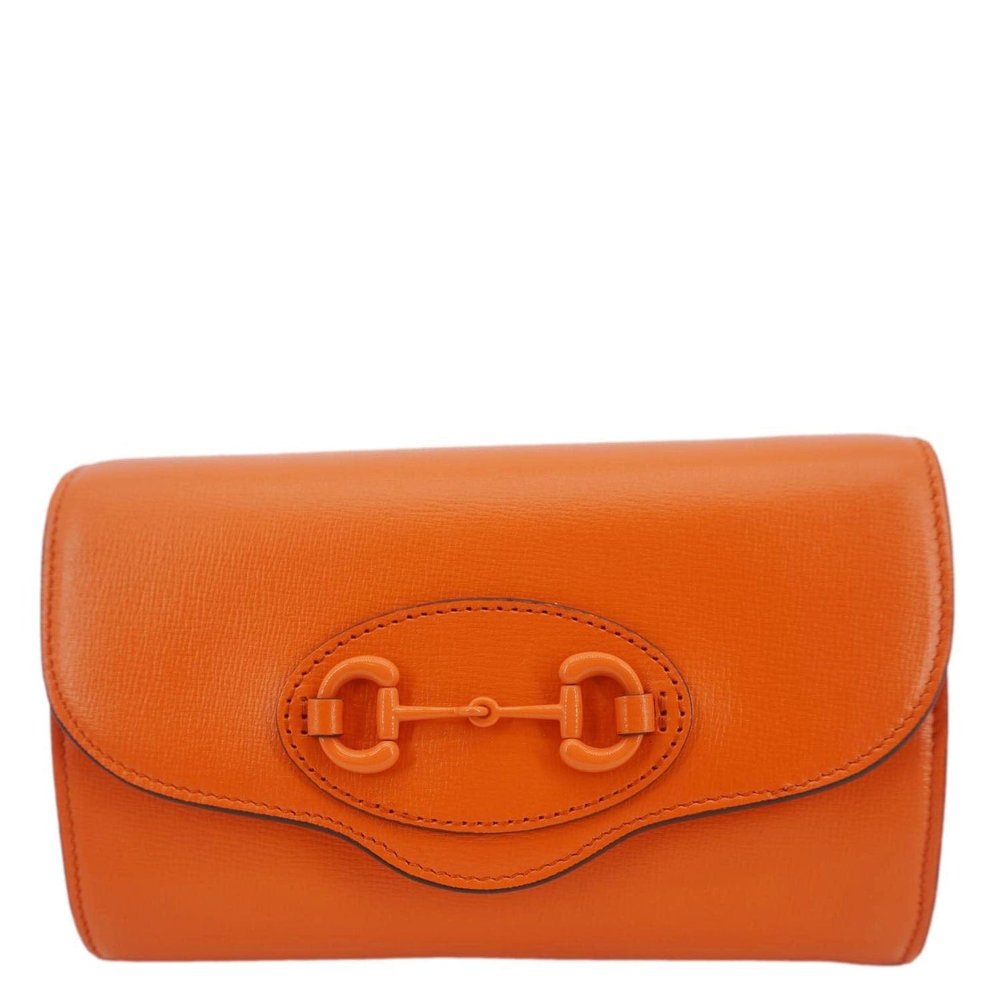 Gucci Horsebit Shoulder Bag Orange Leather Mini