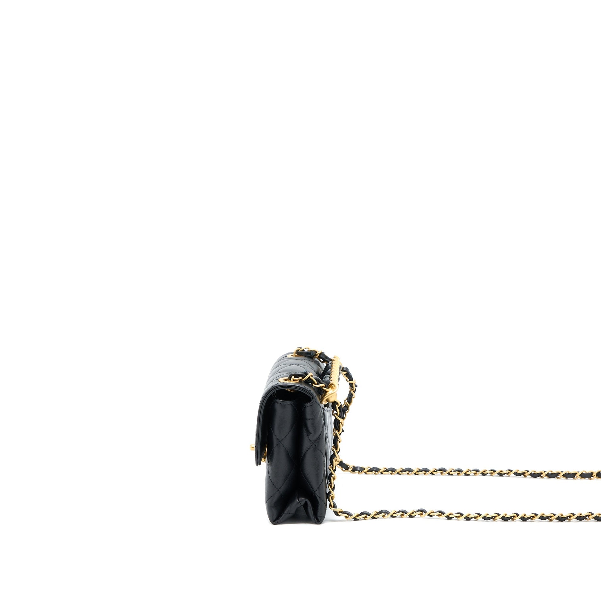 Chanel 22S Seasonal Flap Calfskin Brushed GHW Black Shoulder Bag Ghw 1