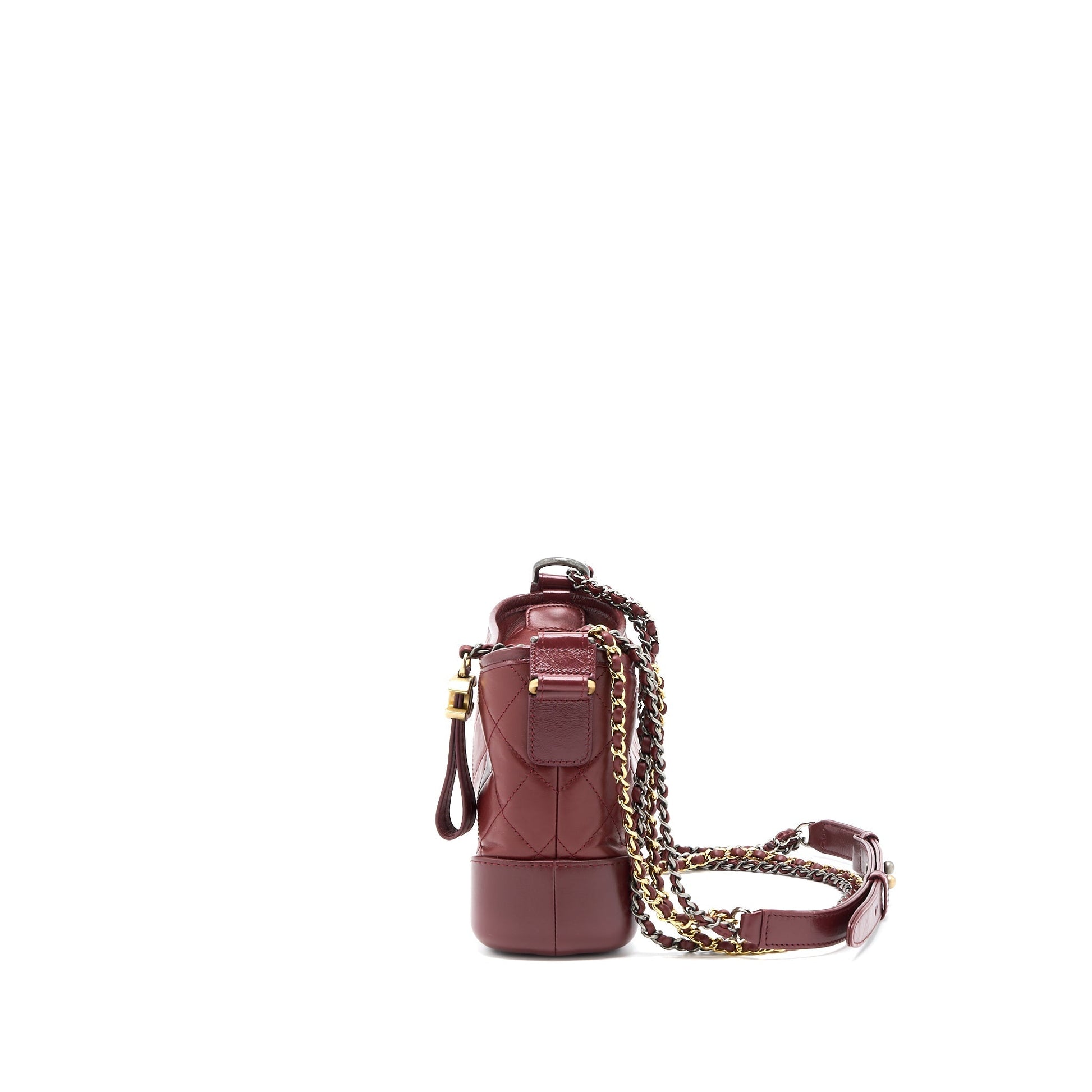 Chanel Gabrielle Hobo Calfskin Burgundy Hardware Multicolour Small Shoulder Bag