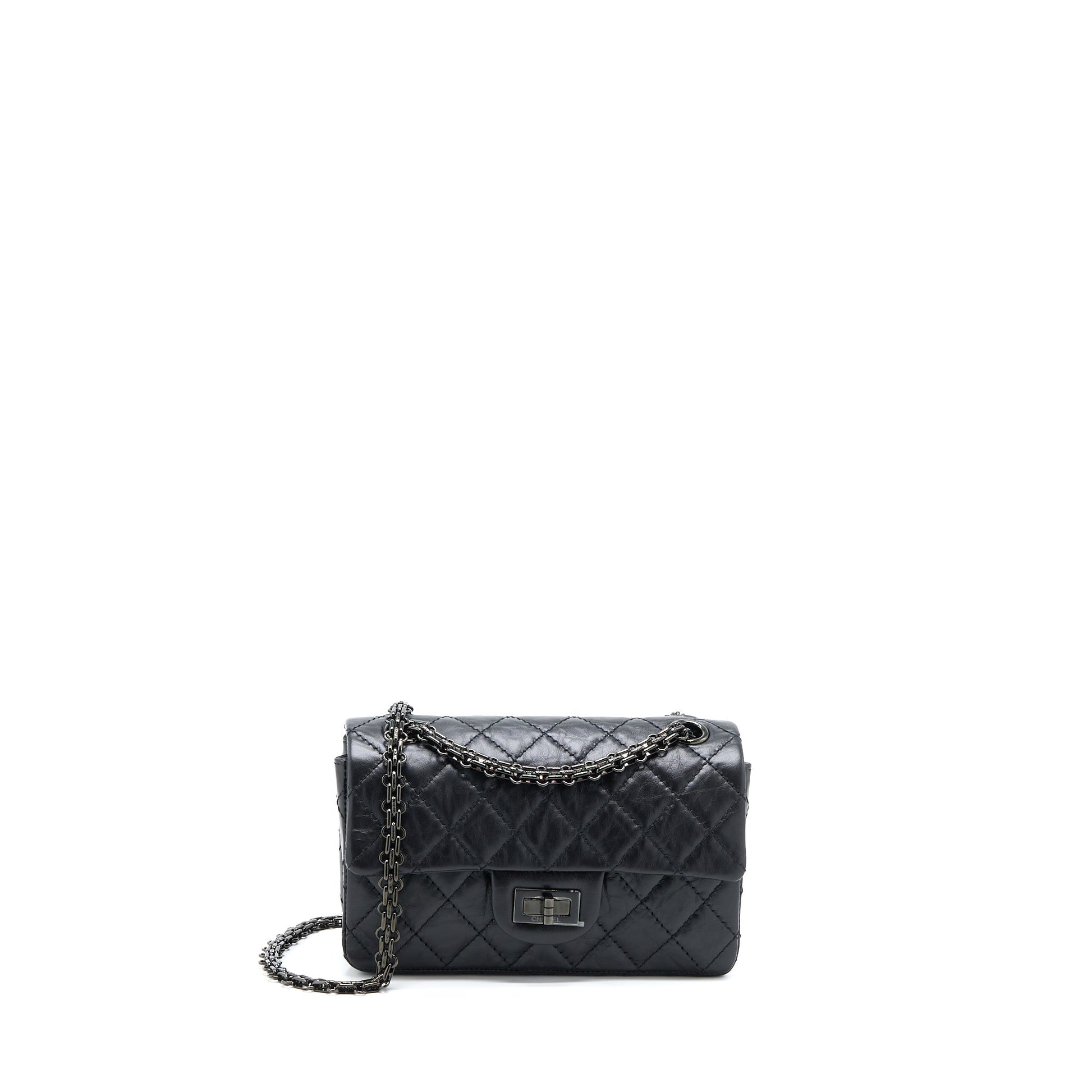 Chanel 2.55 Reissue Aged Calfskin So Hardware Black Mini Bag