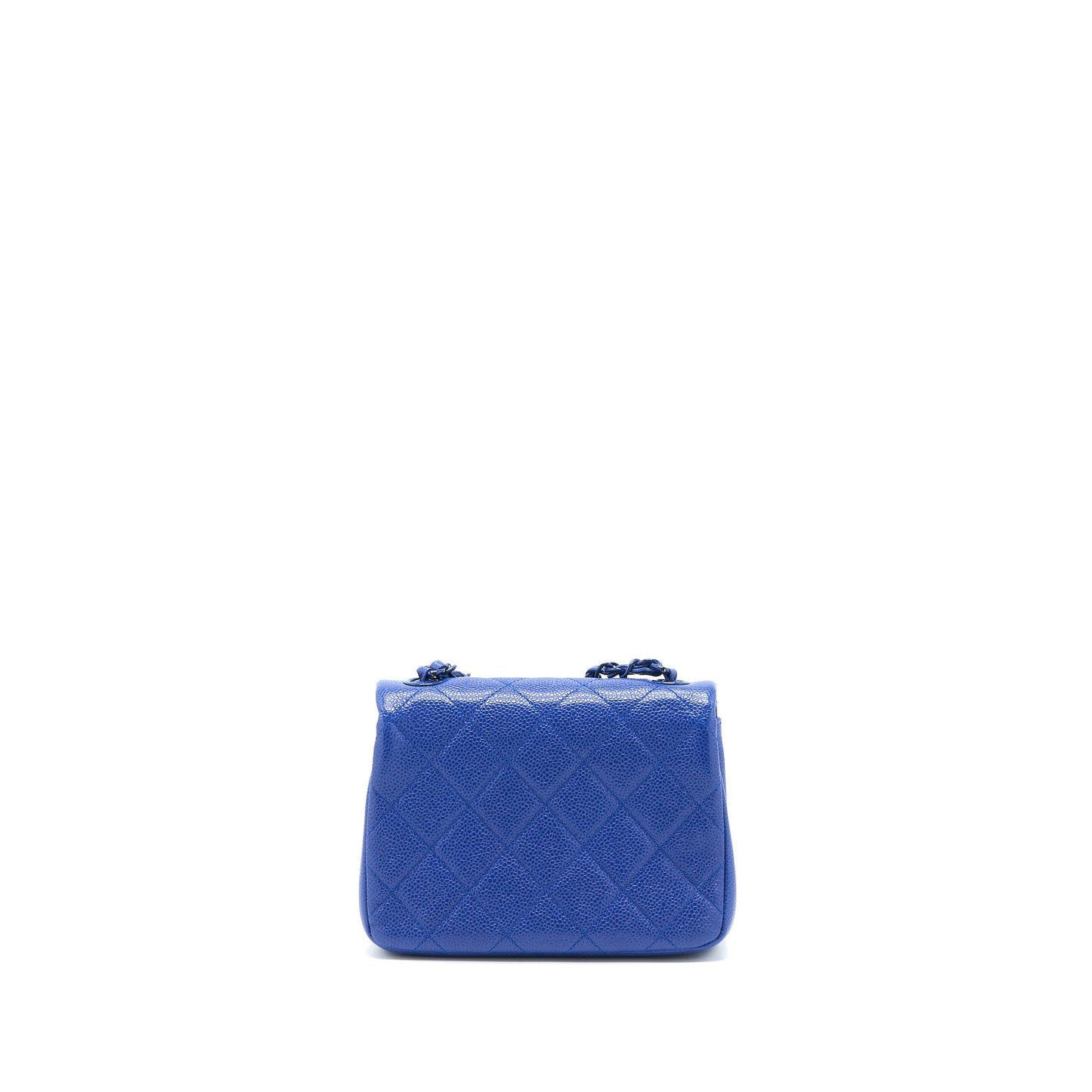 Chanel Square Flap Caviar Hardware Blue Shoulder Bag