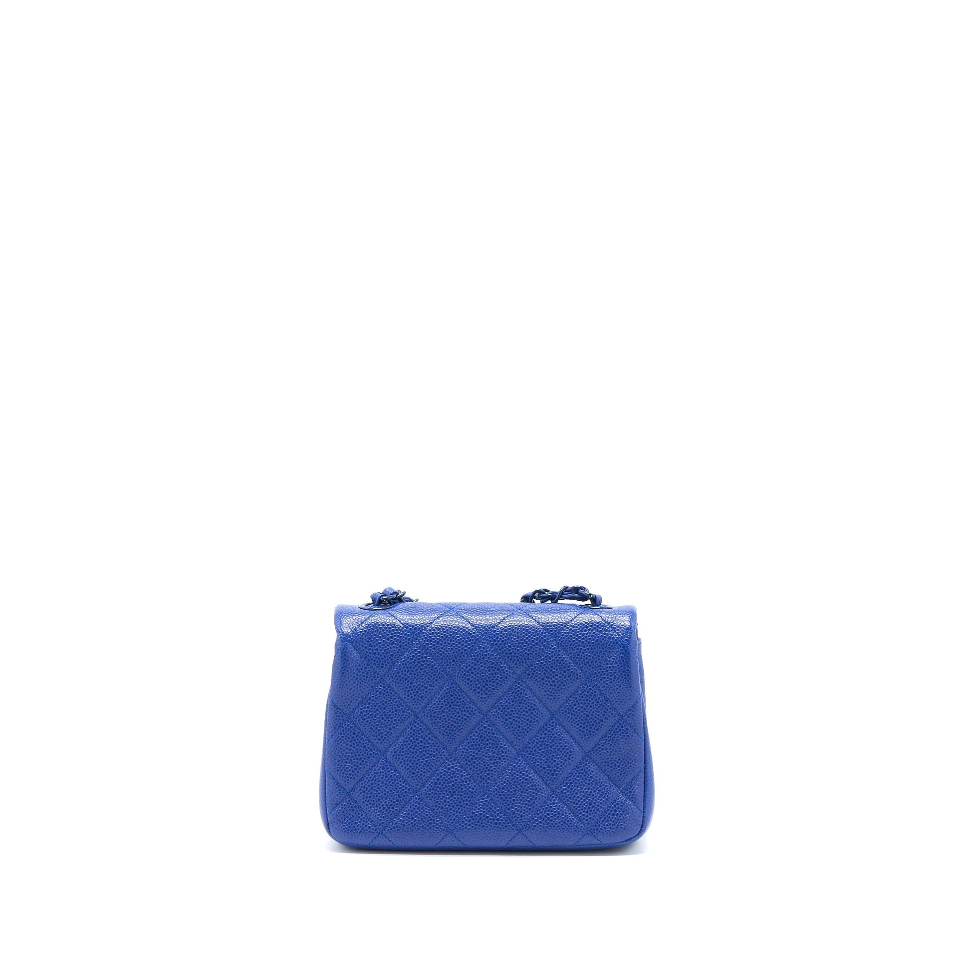 Chanel Square Flap Caviar Hardware Blue Shoulder Bag