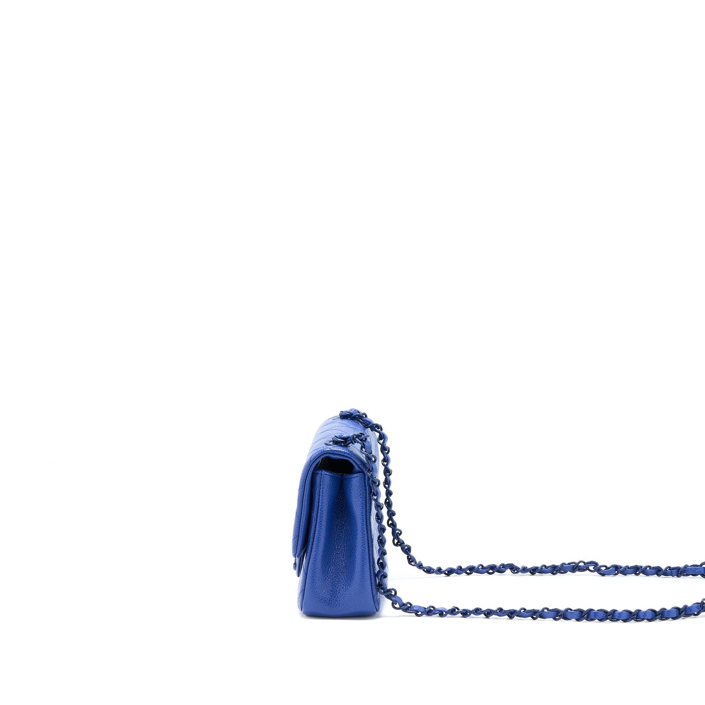 Chanel Square Flap Caviar Hardware Blue Shoulder Bag