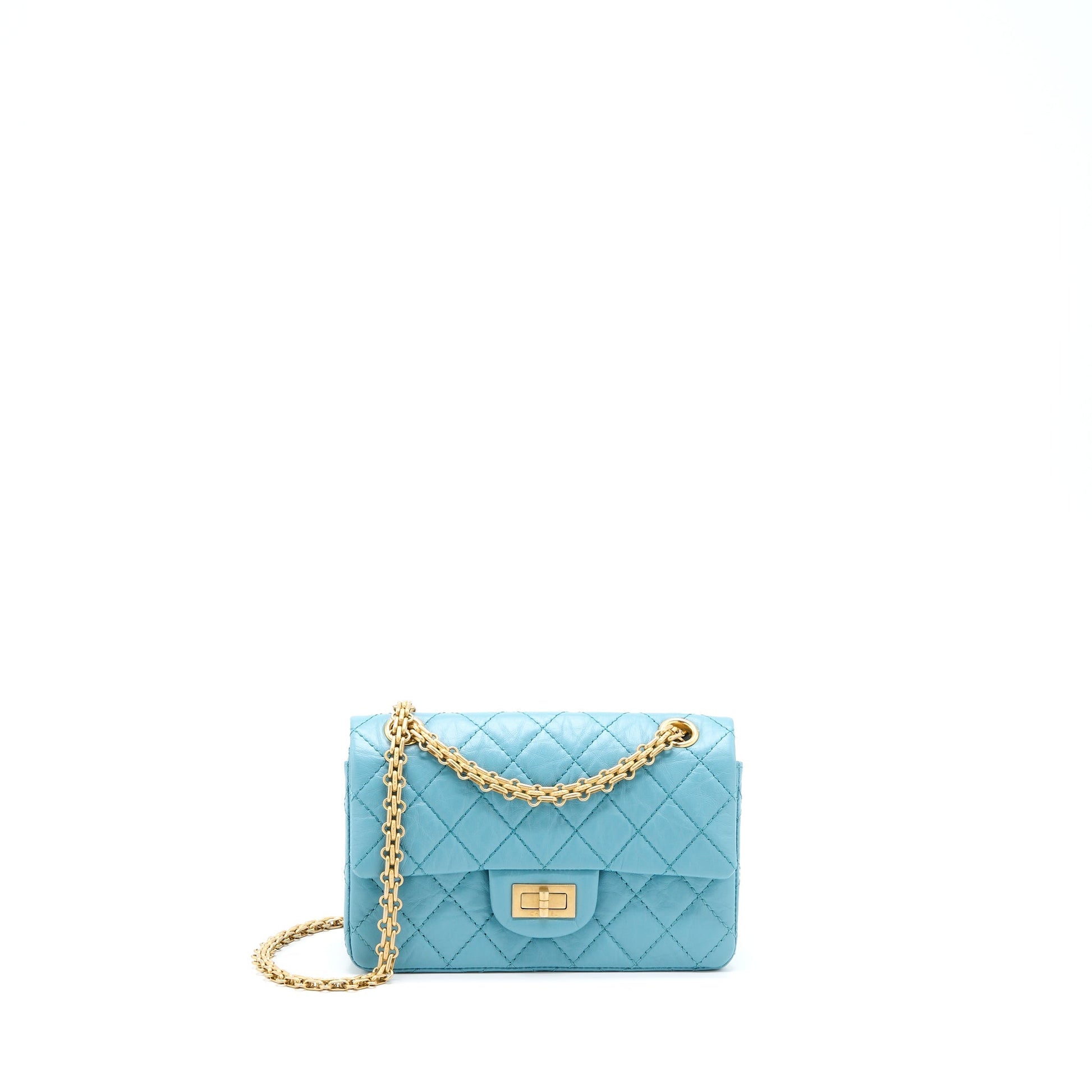 Chanel 2.55 Reissue Flap Aged Calfskin Light Blue Shoulder Bag