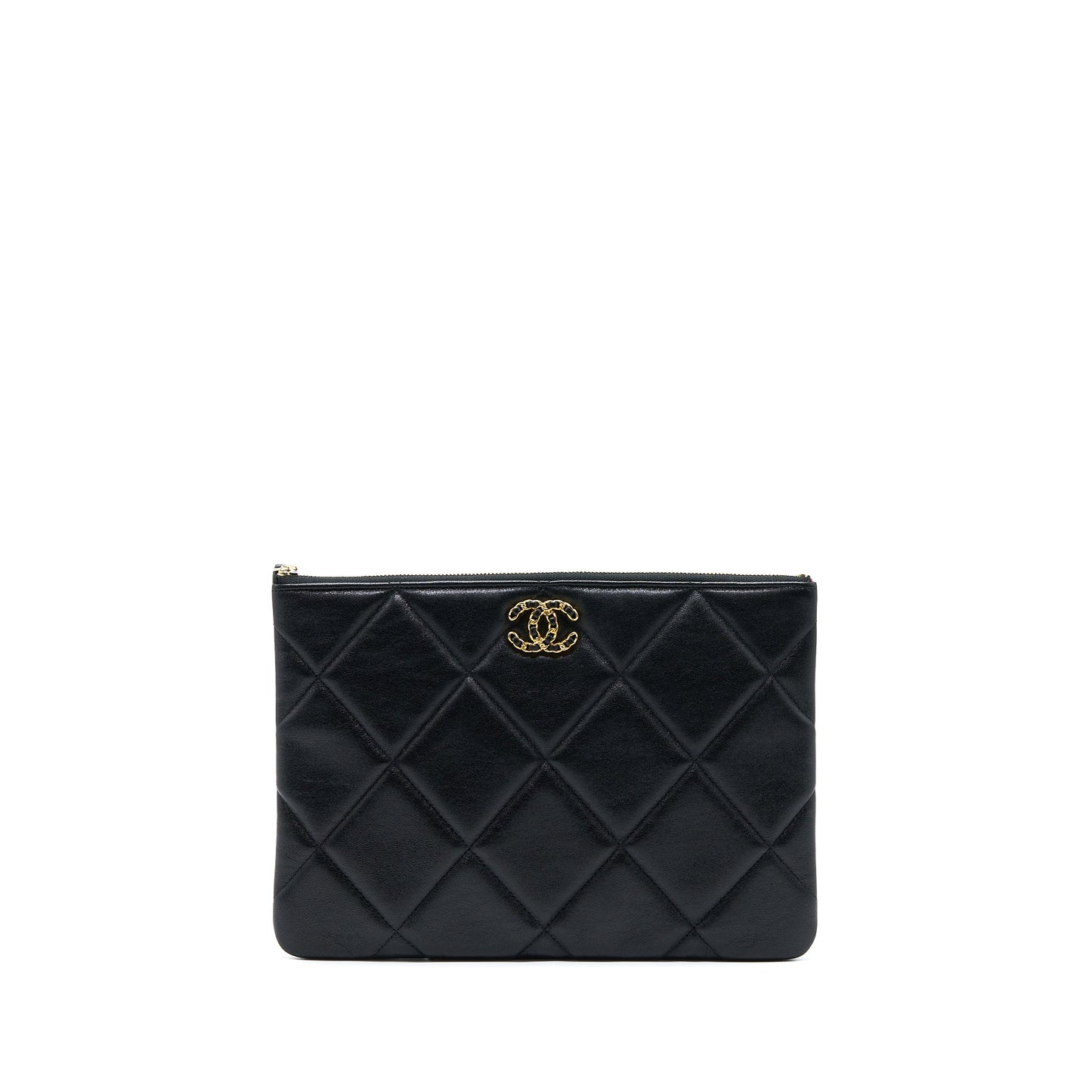 Chanel 19 Lambskin GHW Multicolour Black Clutch Bag