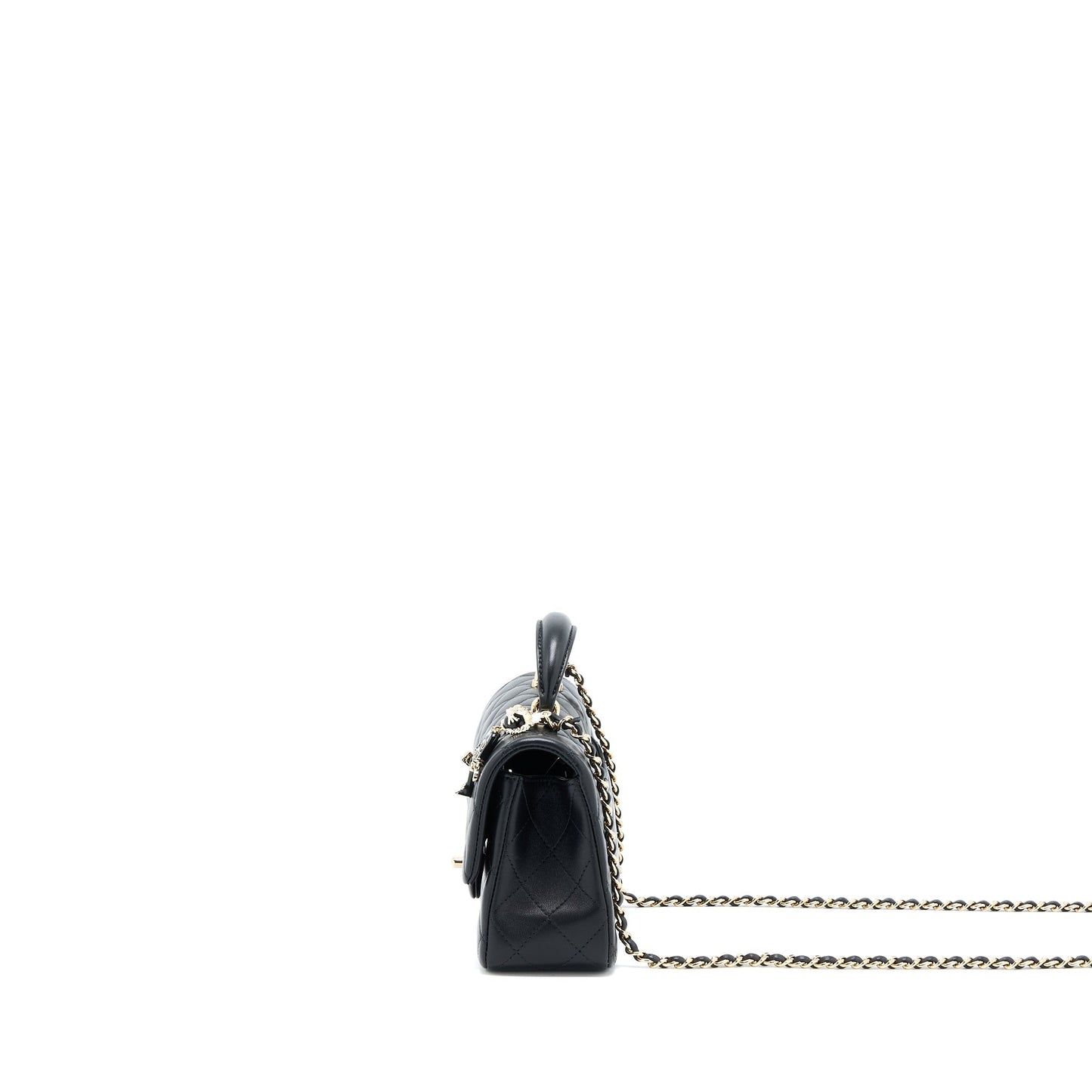 Chanel 22P lion charm Top Handle Rectangular Black Key Chain