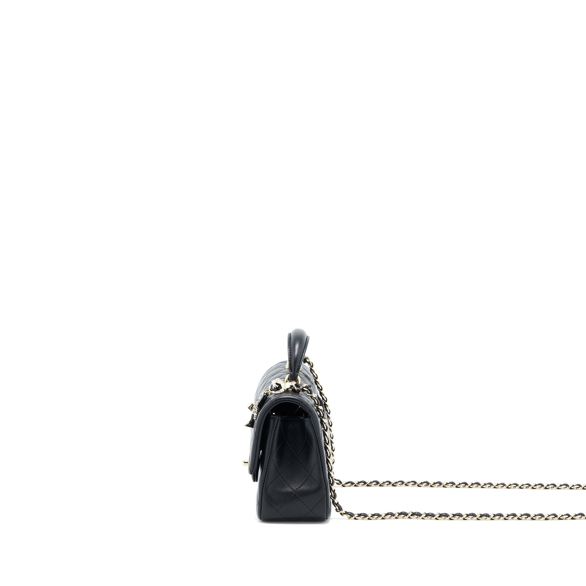 Chanel 22P lion charm Top Handle Rectangular Black Key Chain