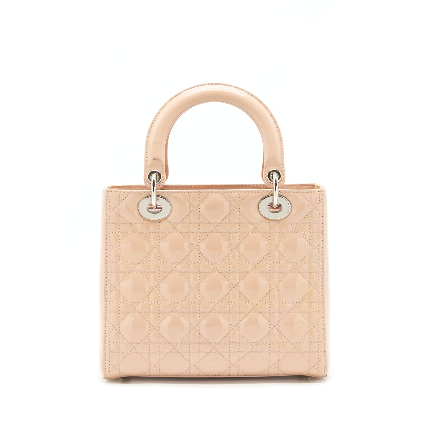 Dior Lady Purse Patent Light Handbag Pink Medium Travel Bag