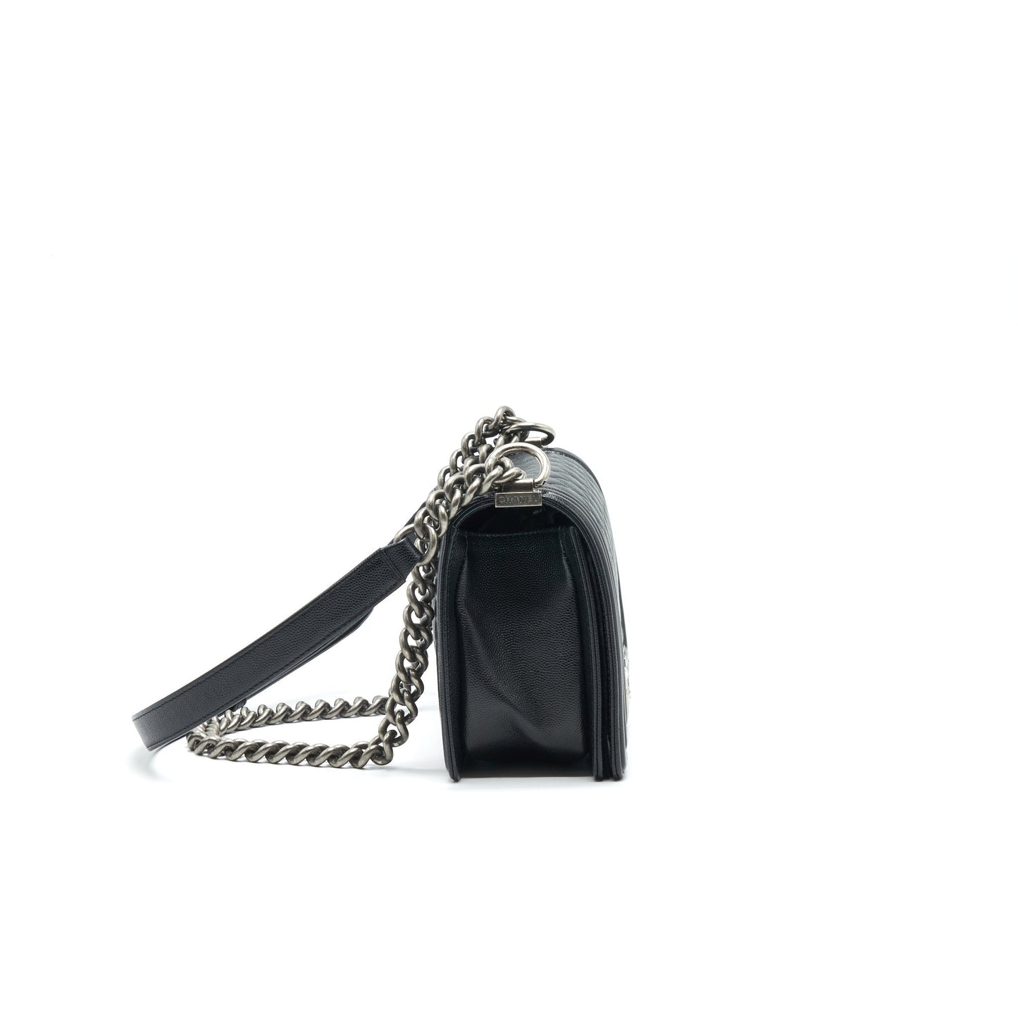 Chanel boy Caviar ruthenium hardware Black Handbag