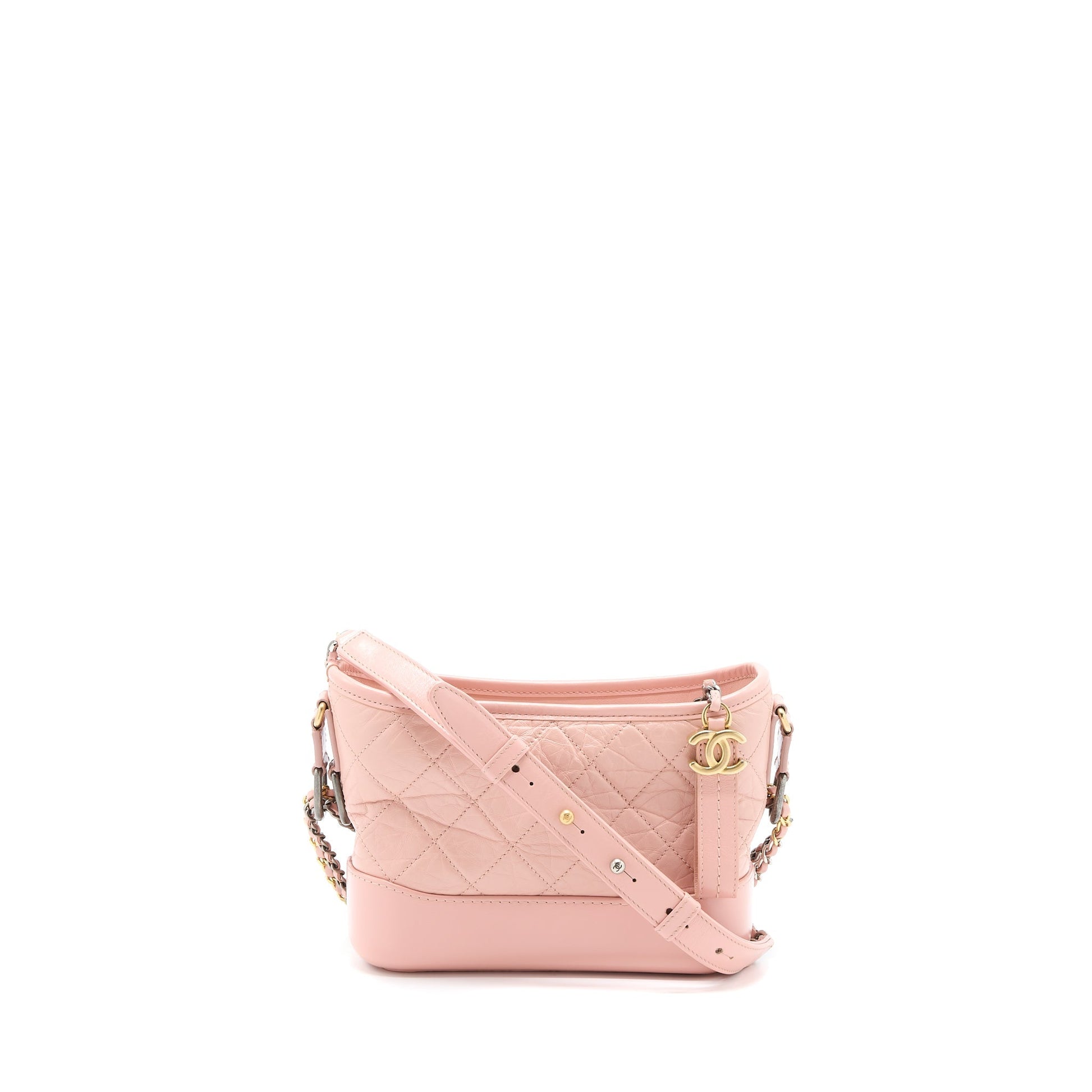 Chanel Gabrielle Hobo Calfskin Light Hardware Multicolour Pink Small Shoulder Bag