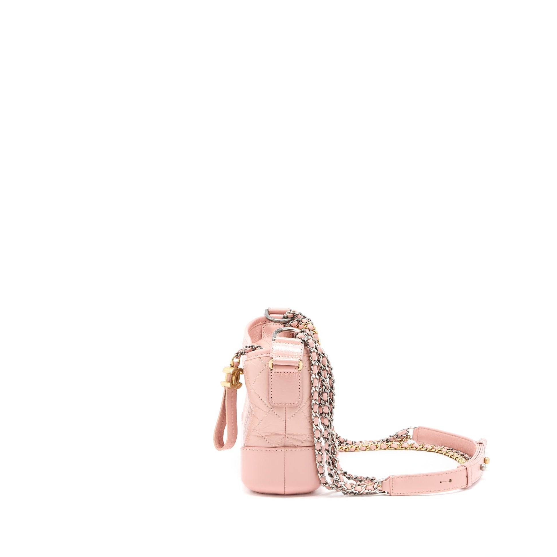 Chanel Gabrielle Hobo Calfskin Light Hardware Multicolour Pink Small Shoulder Bag