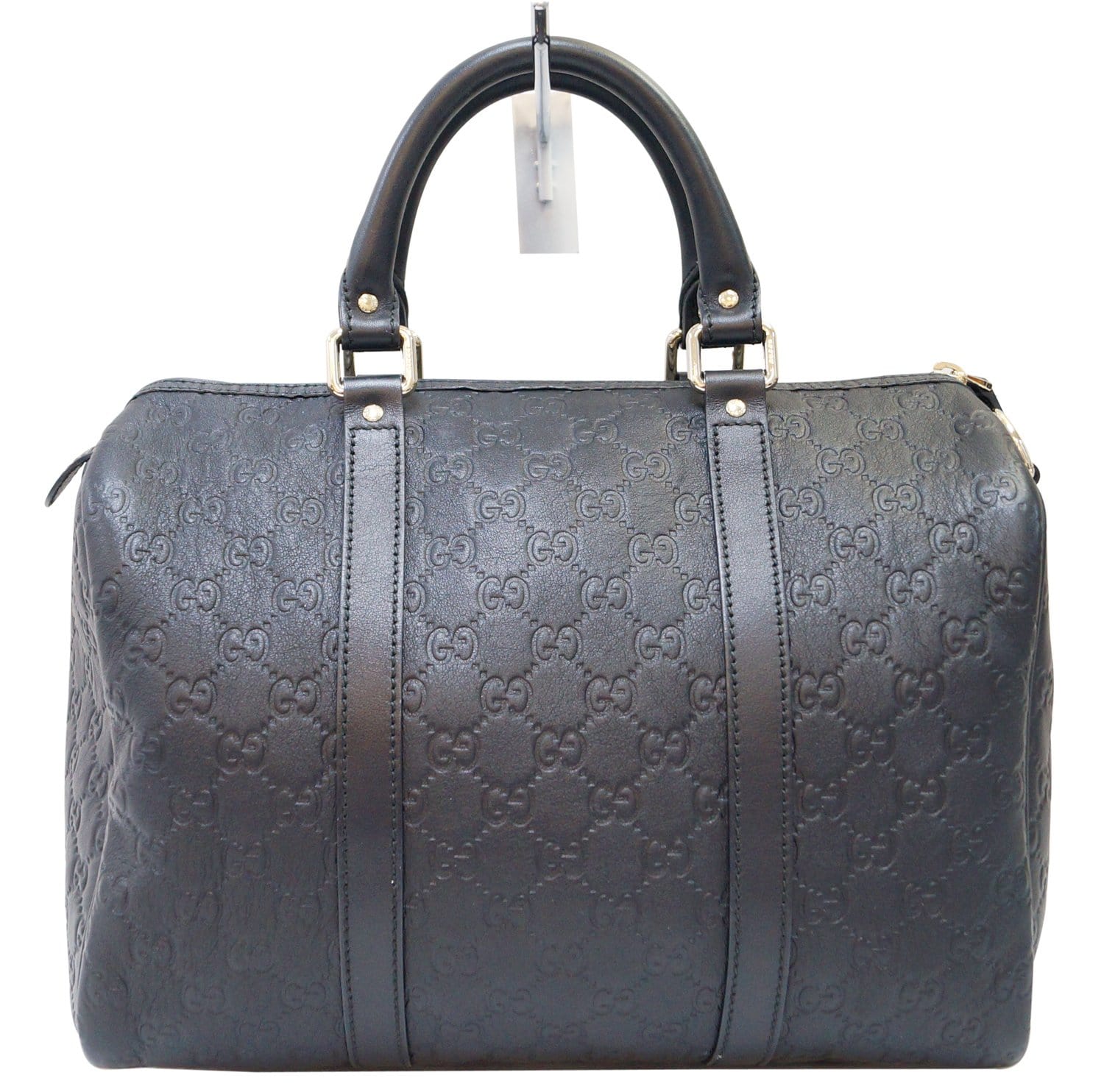 Gucci ssima Boston Bag Leather Black Travel Bag