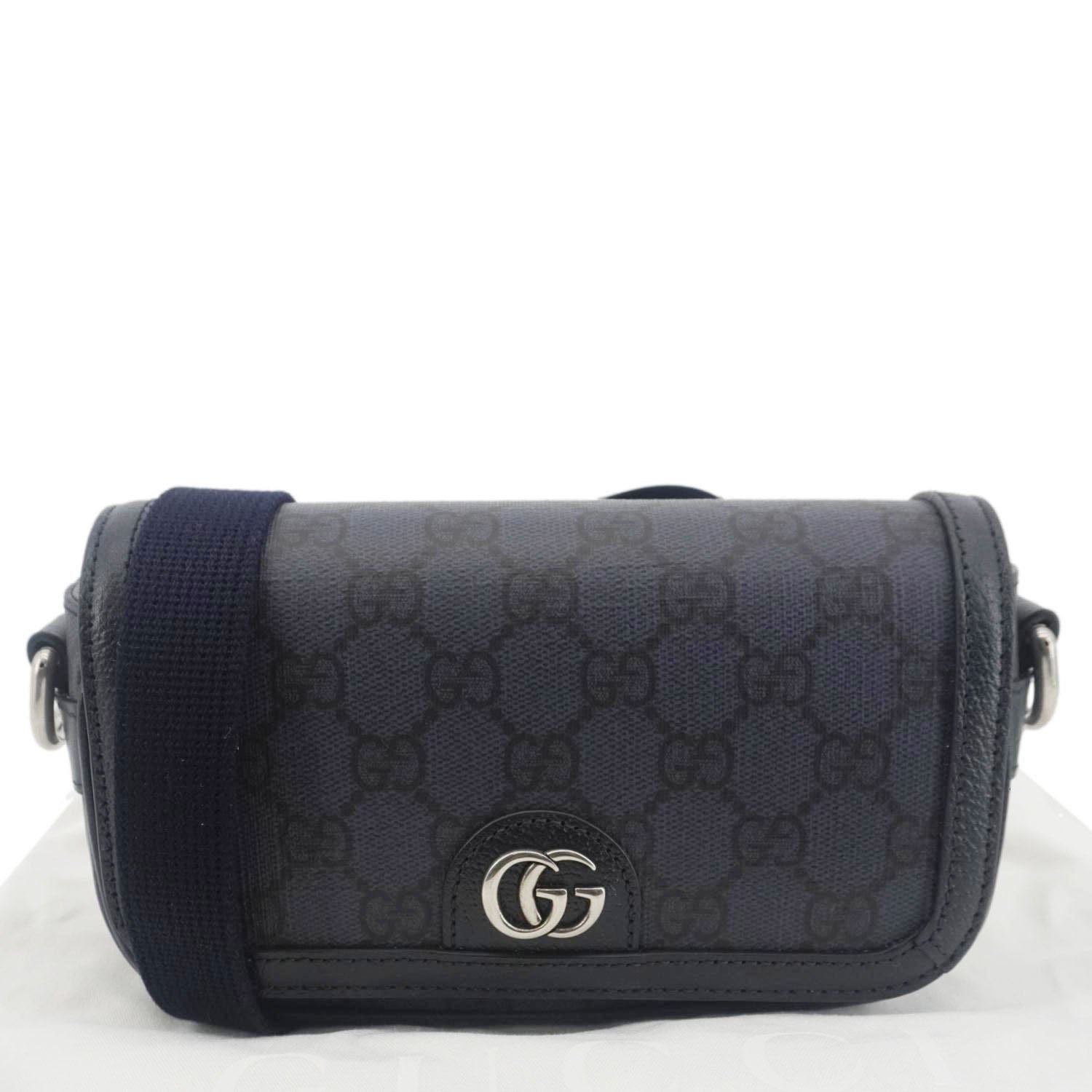 Gucci Ophidia Super Supreme Shoulder Bag Navy Canvas Blue