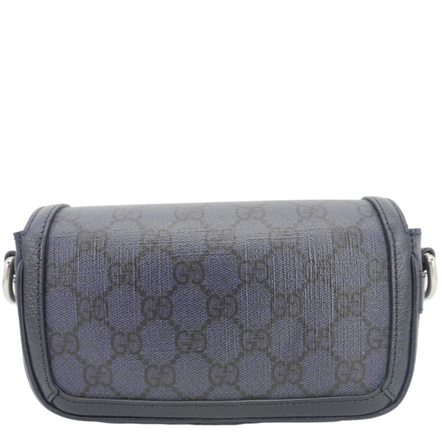 Gucci Ophidia Super Supreme Shoulder Bag Navy Canvas Blue