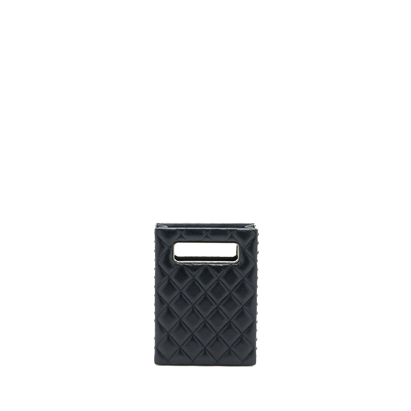 Chanel Vertical Evening Caviar LGHW Microchip Black Handbag