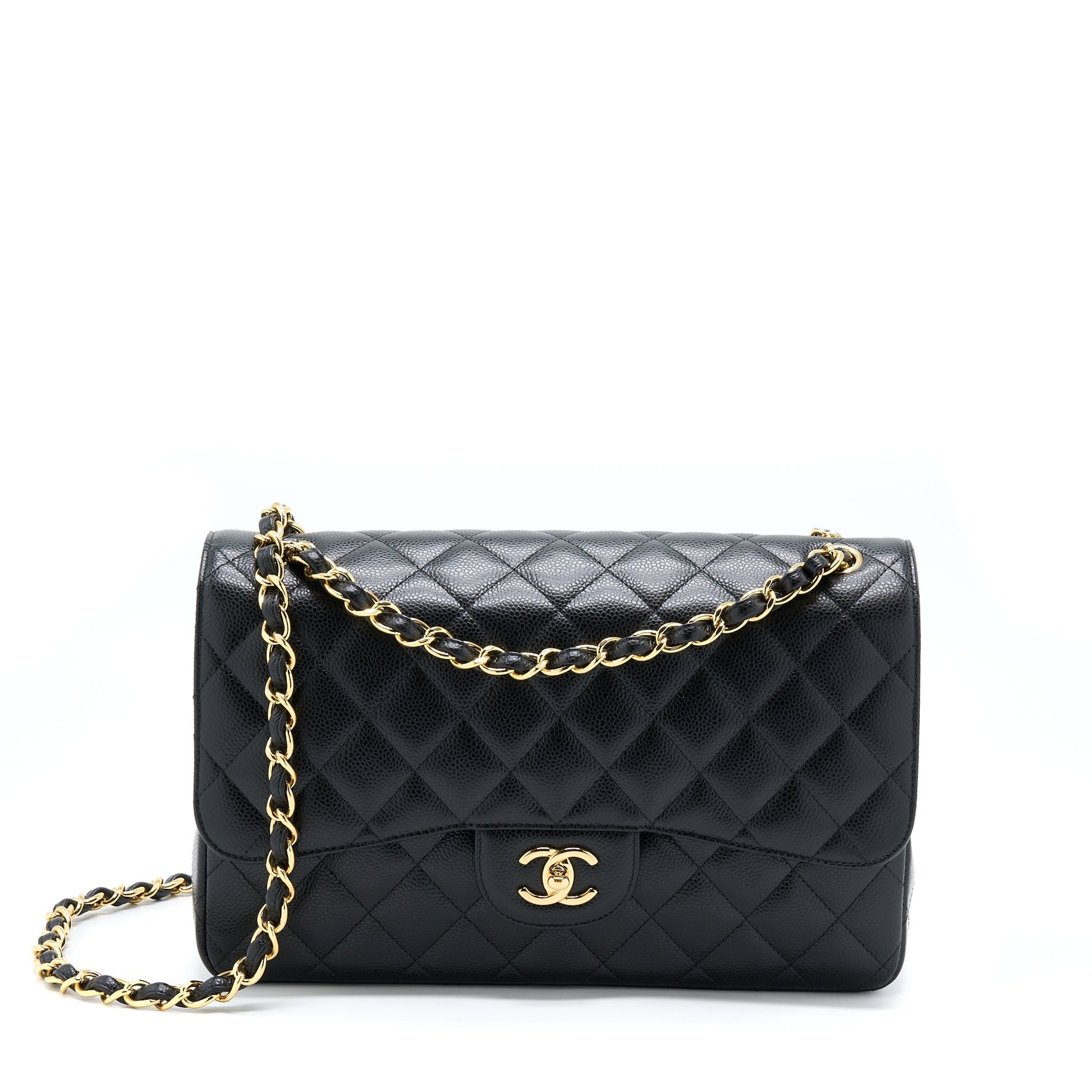 Chanel Jumbo Classic Flap Caviar GHW Black Shoulder Bag